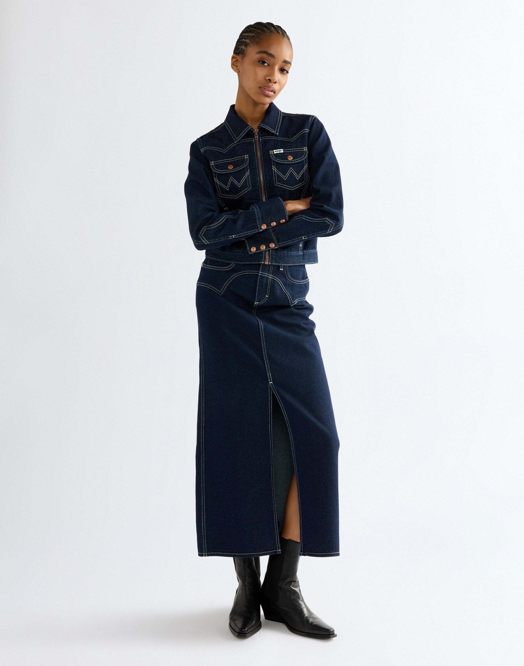 Wrangler Jupe en jean »WRANGLER Jeansrock Western Midi«