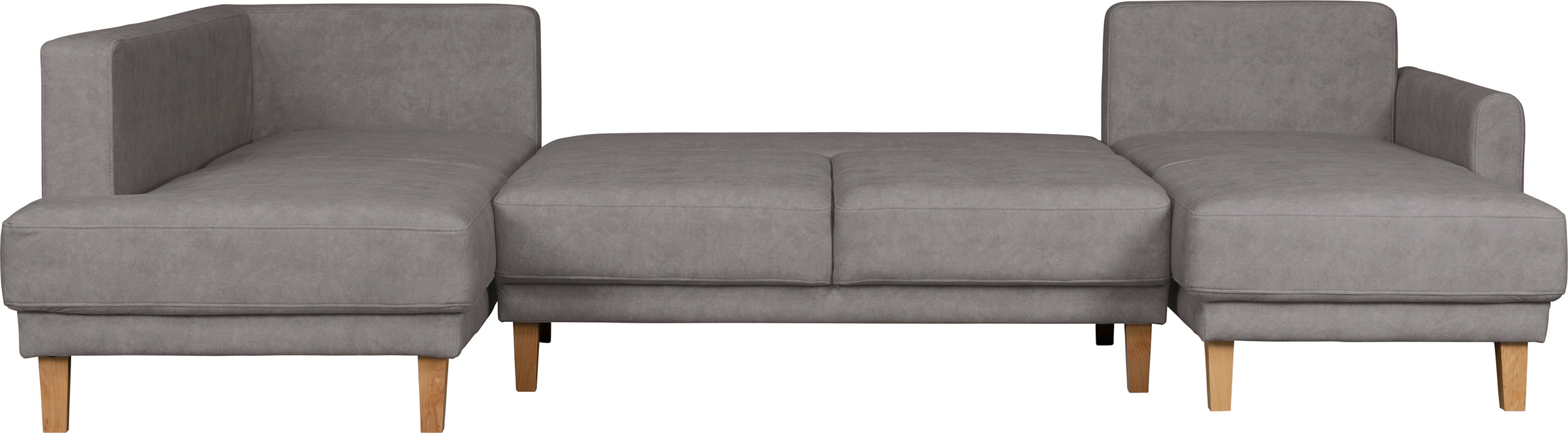 Home affaire Wohnlandschaft »TRIPLO U-Form wahlweise mit Schlaffunktion, B/T/H: 310/192/90 cm«, Schlafsofa, auch mit Bettkasten, Steppung im Rückenkissen
