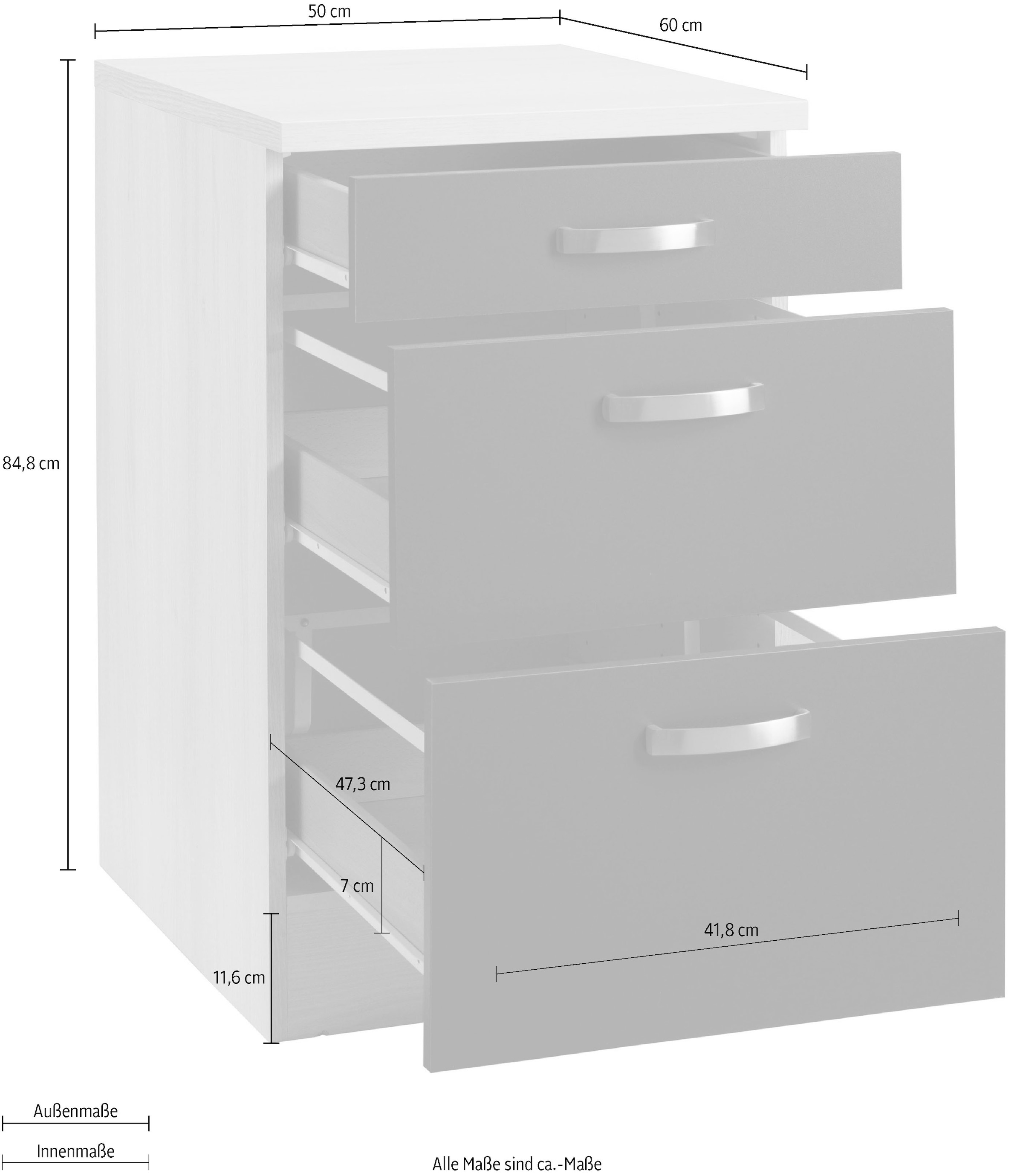 OPTIFIT Unterschrank »Faro«, mit Metallgriffen, Breite 50 cm