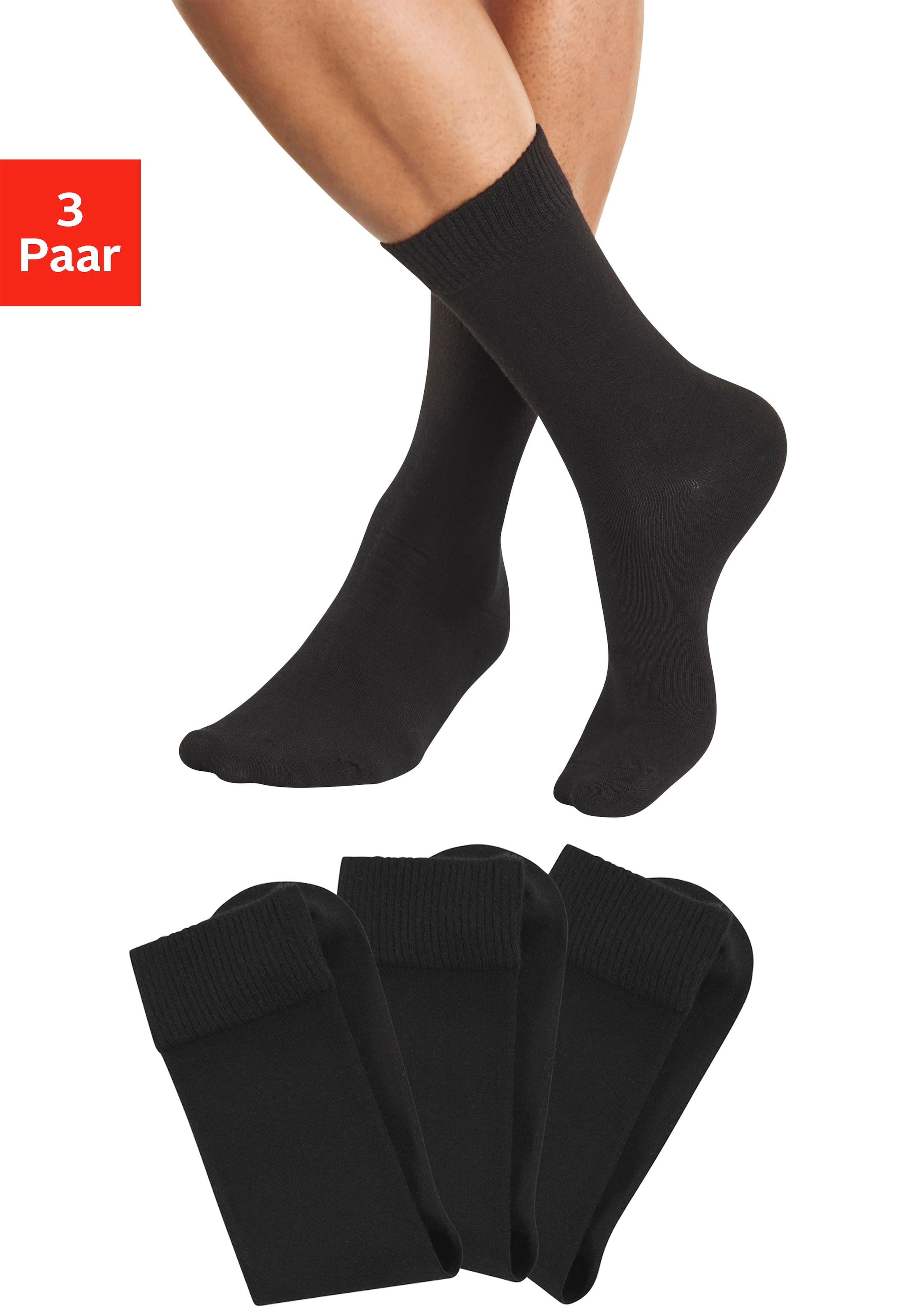 Image of H.I.S Basicsocken Packung, 3 Paar tlg. mit weicher Viskose