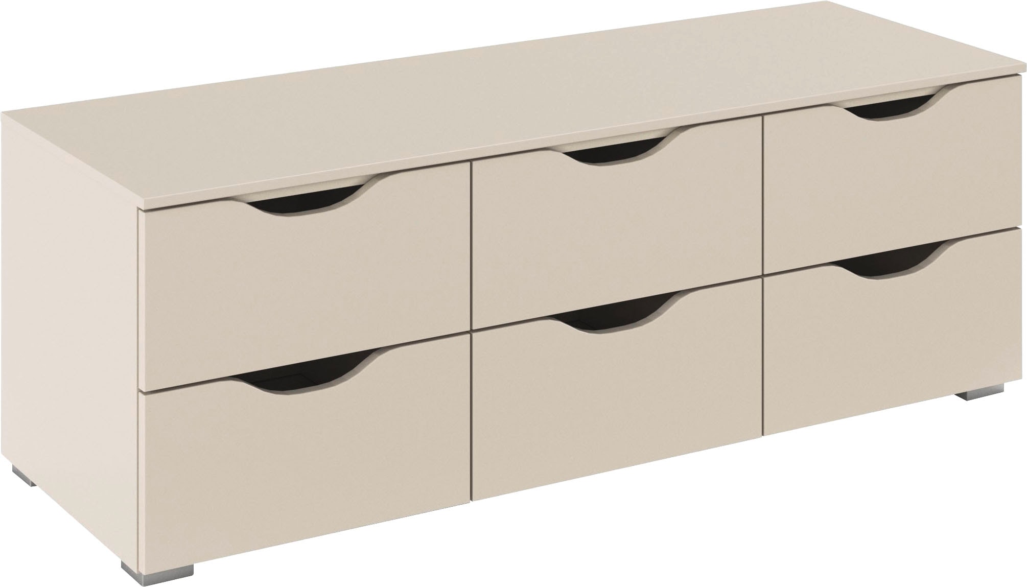 Image of rauch TV-Board "Lowboard TV-Schrank TV-Schrank Landhausstil MARLENE" Breite 120 cm mit Griffmulden im Landhausstil, mit 6 geräumigen Schubladen und Soft-Close-Funktion MADE IN GERMANY