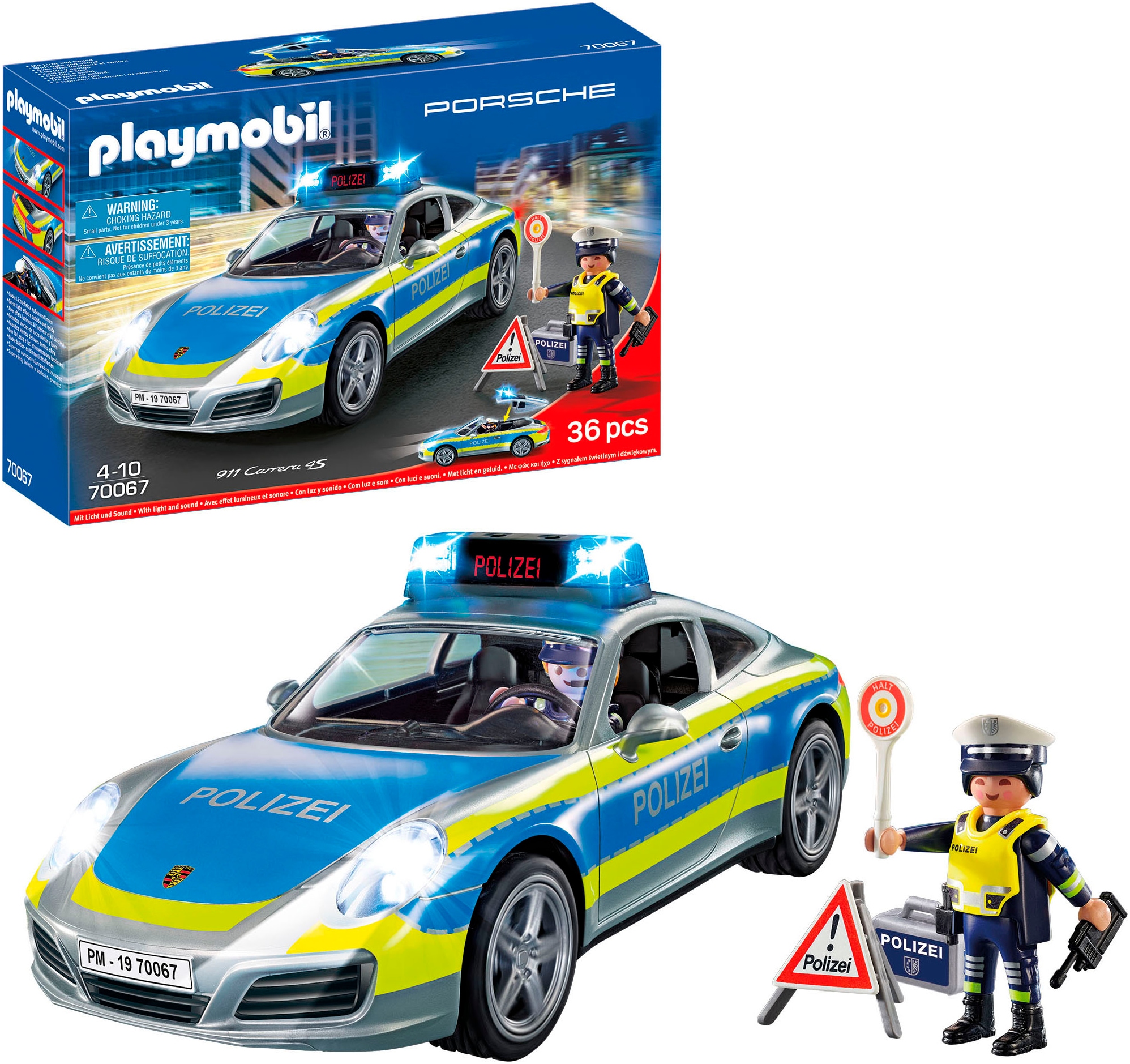 Playmobil® Konstruktions-Spielset »Porsche 911 Carrera 4S Polizei (70067), My Action Heroes« Made in Germany