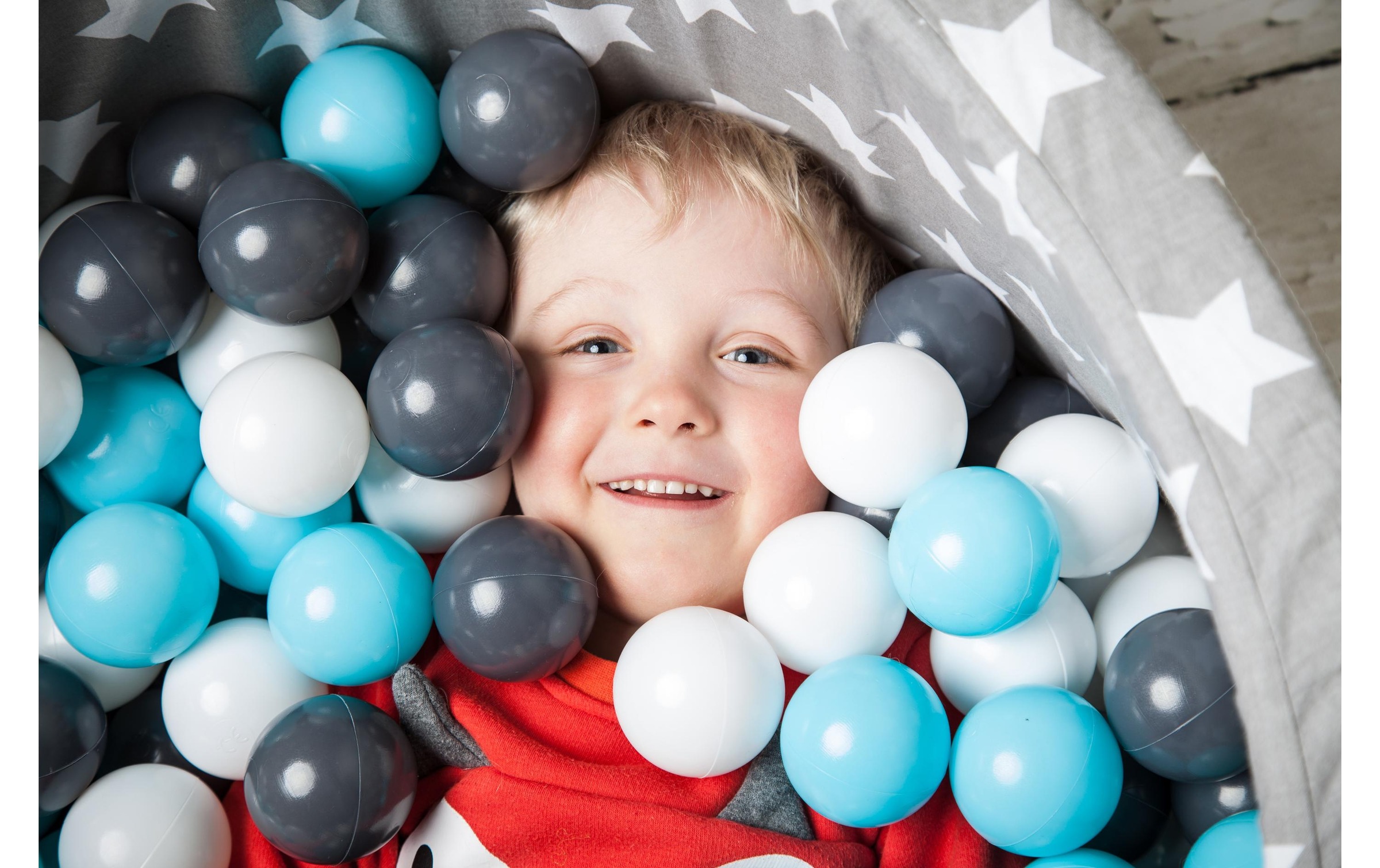 Knorrtoys® Bällebad »Grey White Stars 300 Bälle creme/grey/lightblue«