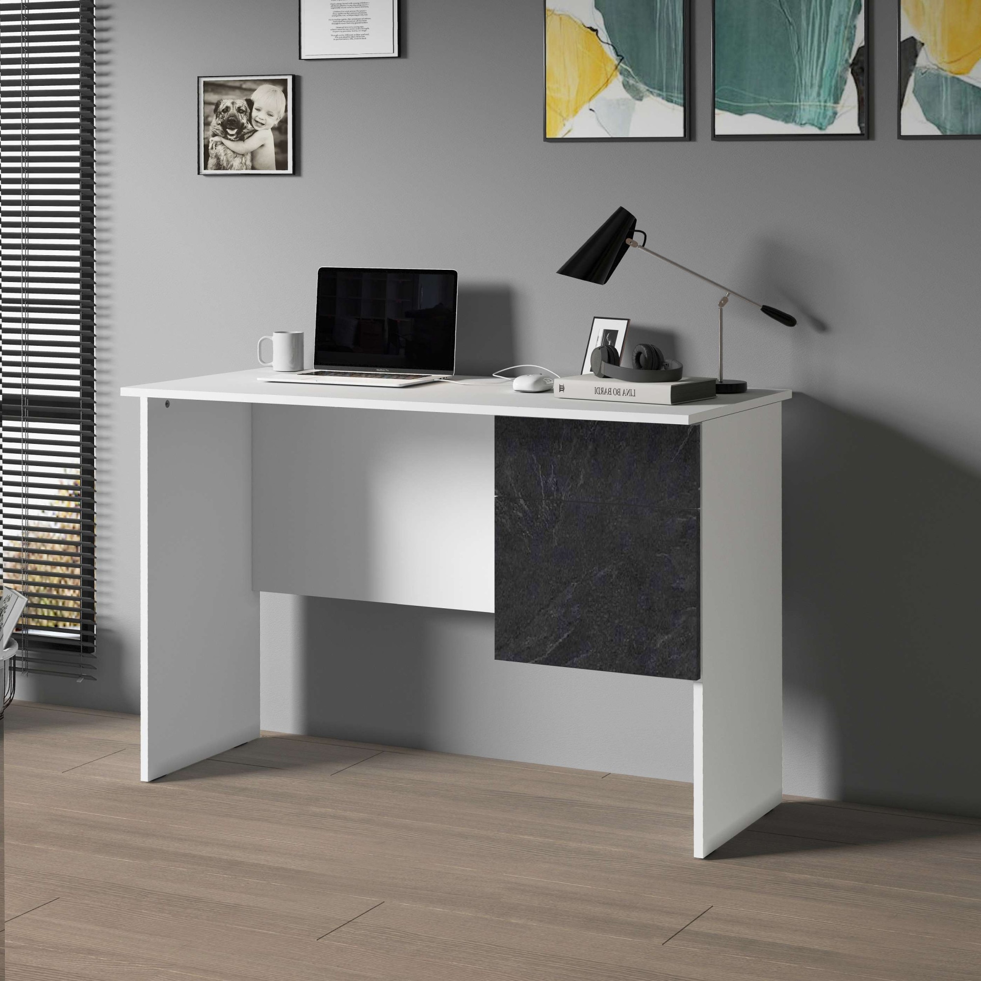 Home affaire Schreibtisch »Coro, kleiner Computertisch, Bürotisch« mit 1 Tür & 1 Schublade, Breite 110 cm, Made in Italy
