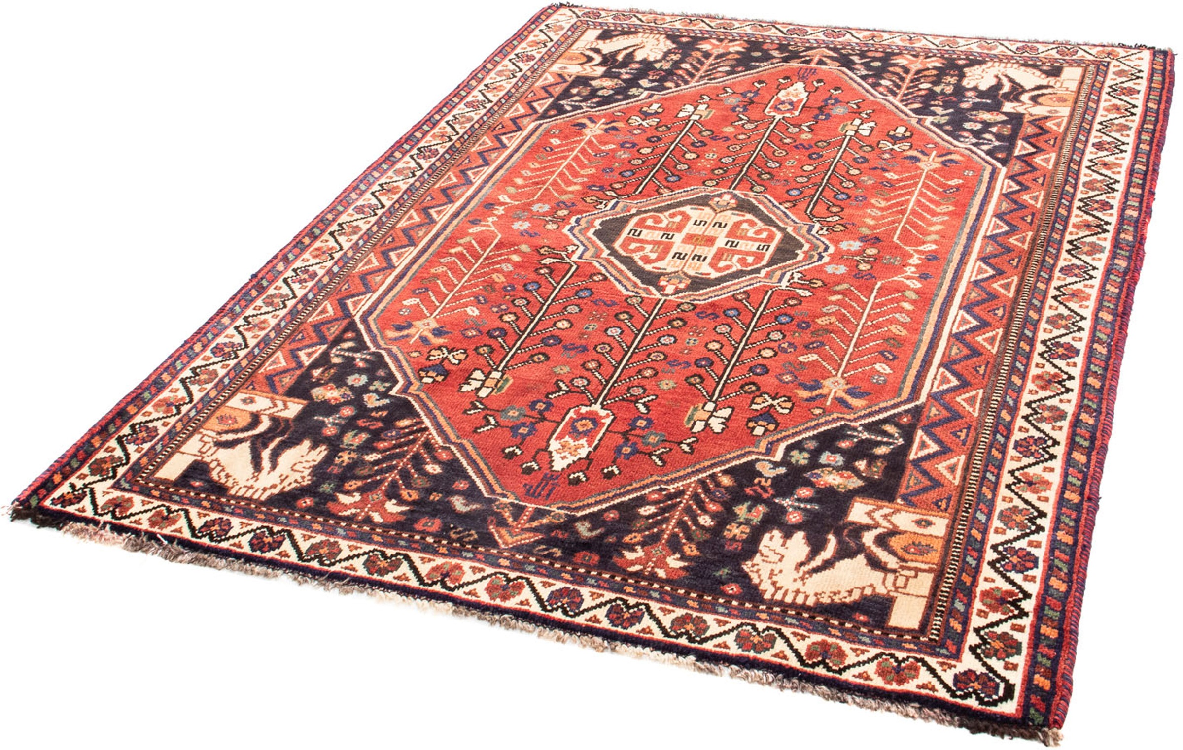 Image of morgenland Orientteppich »Perser - Nomadic - 162 x 127 cm - rot«, rechteckig, 10 mm Höhe, Wohnzimmer, Handgeknüpft, Einzelstück mit Zertifikat bei Ackermann Versand Schweiz