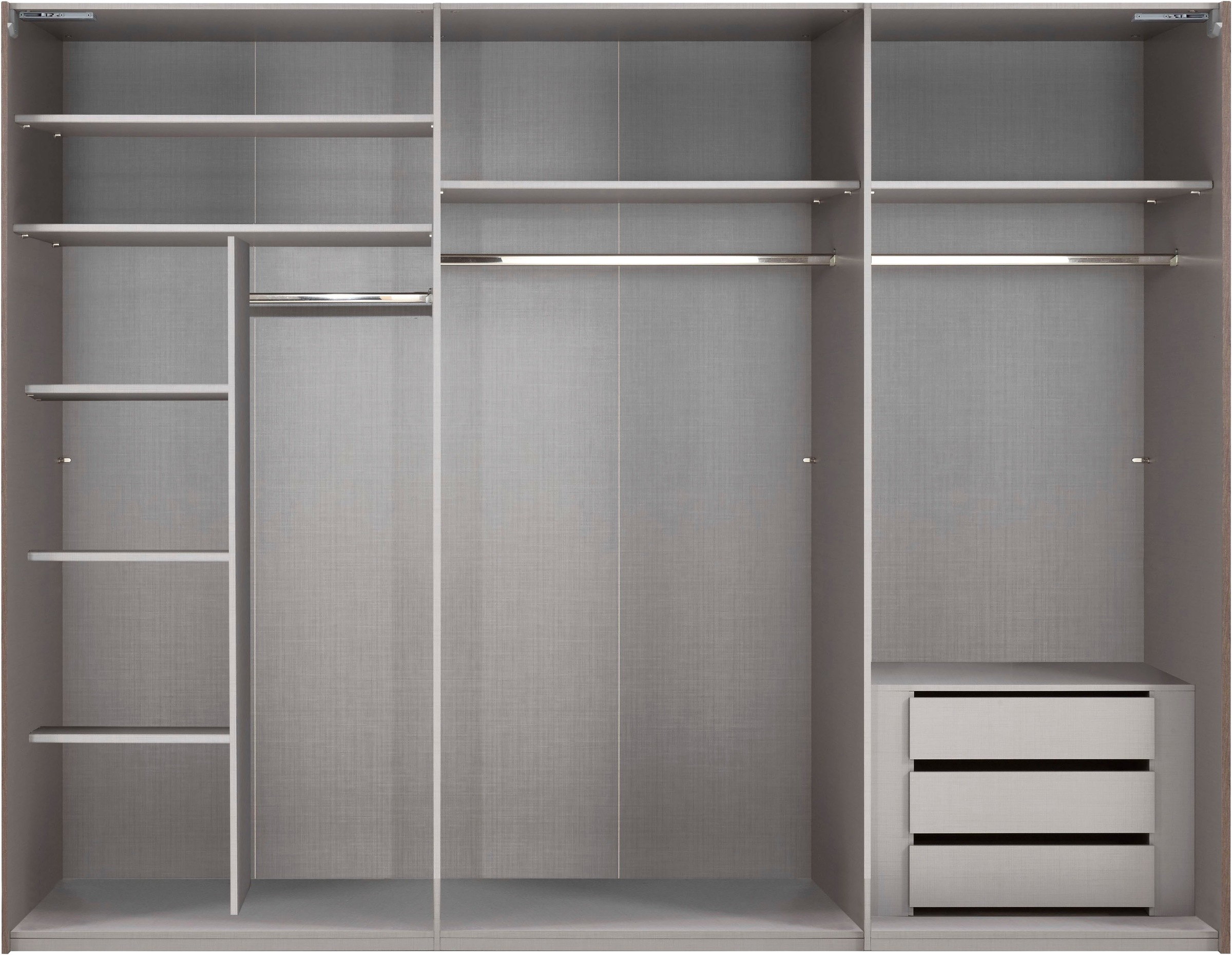 Wimex Armoires à vêtements »Indiana by fresh to go, wahlweise mit oder ohne Spiegel« INCLUS aménagement intérieur et fermeture à fermeture automatique des portes,  grandes largeurs 250 ou 300cm, avec ou sans façade en verre, Made in Germany