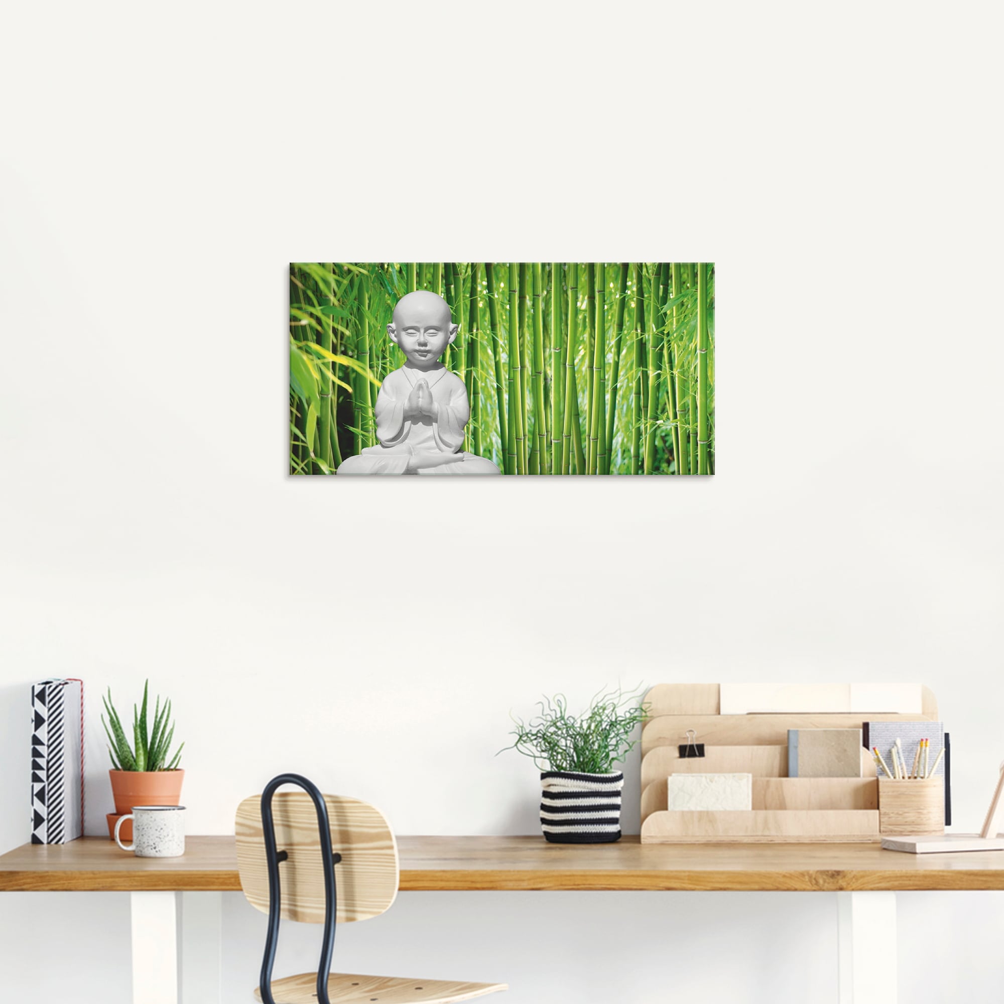 Artland Glasbild »Buddha mit Bambus«, Religion, (1 St.), in verschiedenen Grössen