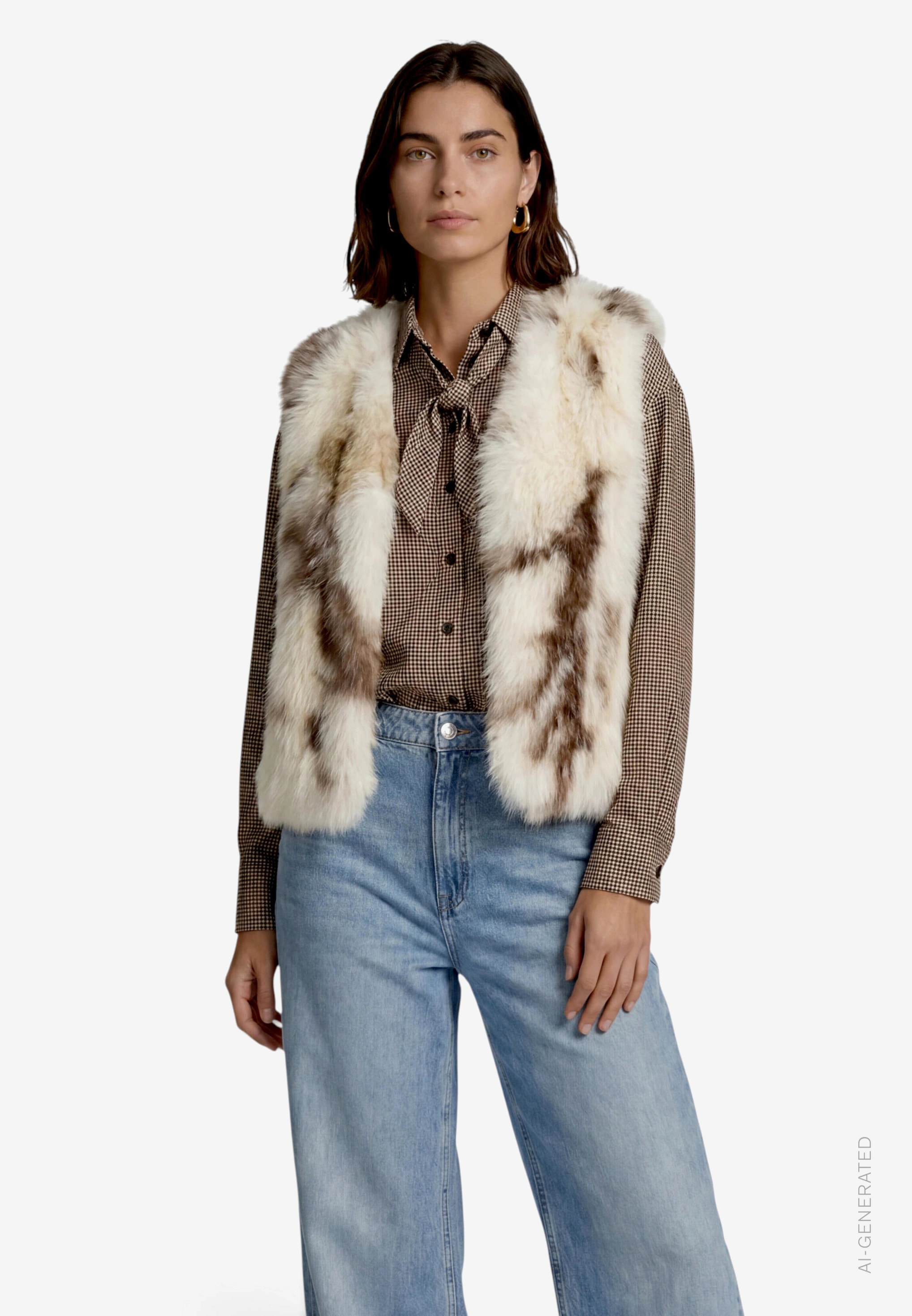 Image of Zero Fellimitatweste Kunstfell-Weste mit Animalprint
