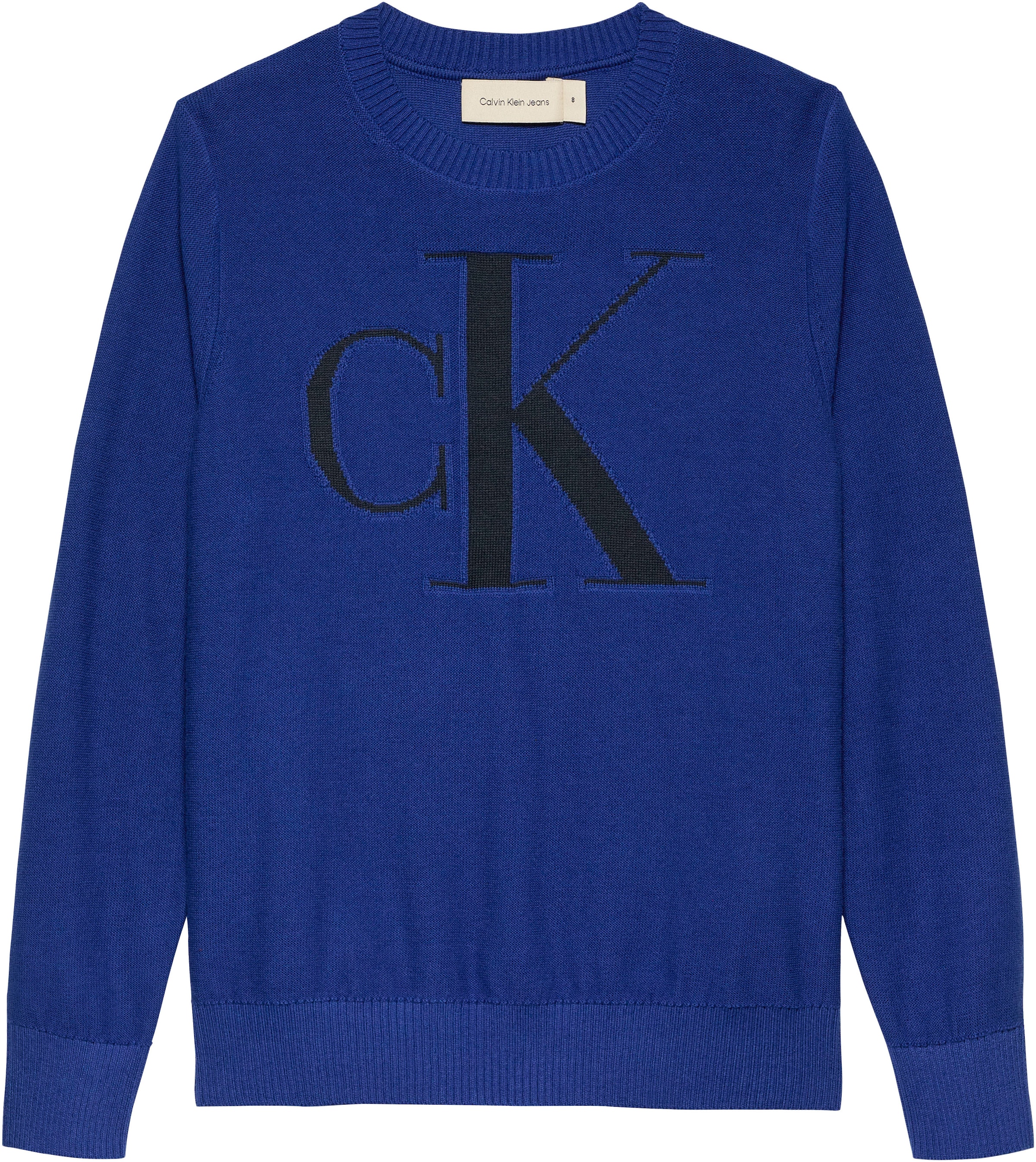 Calvin Klein Jeans Rundhalspullover »Monogram Reg. Sweater«, für Kinder bis 16 Jahre und mit Logostickerei