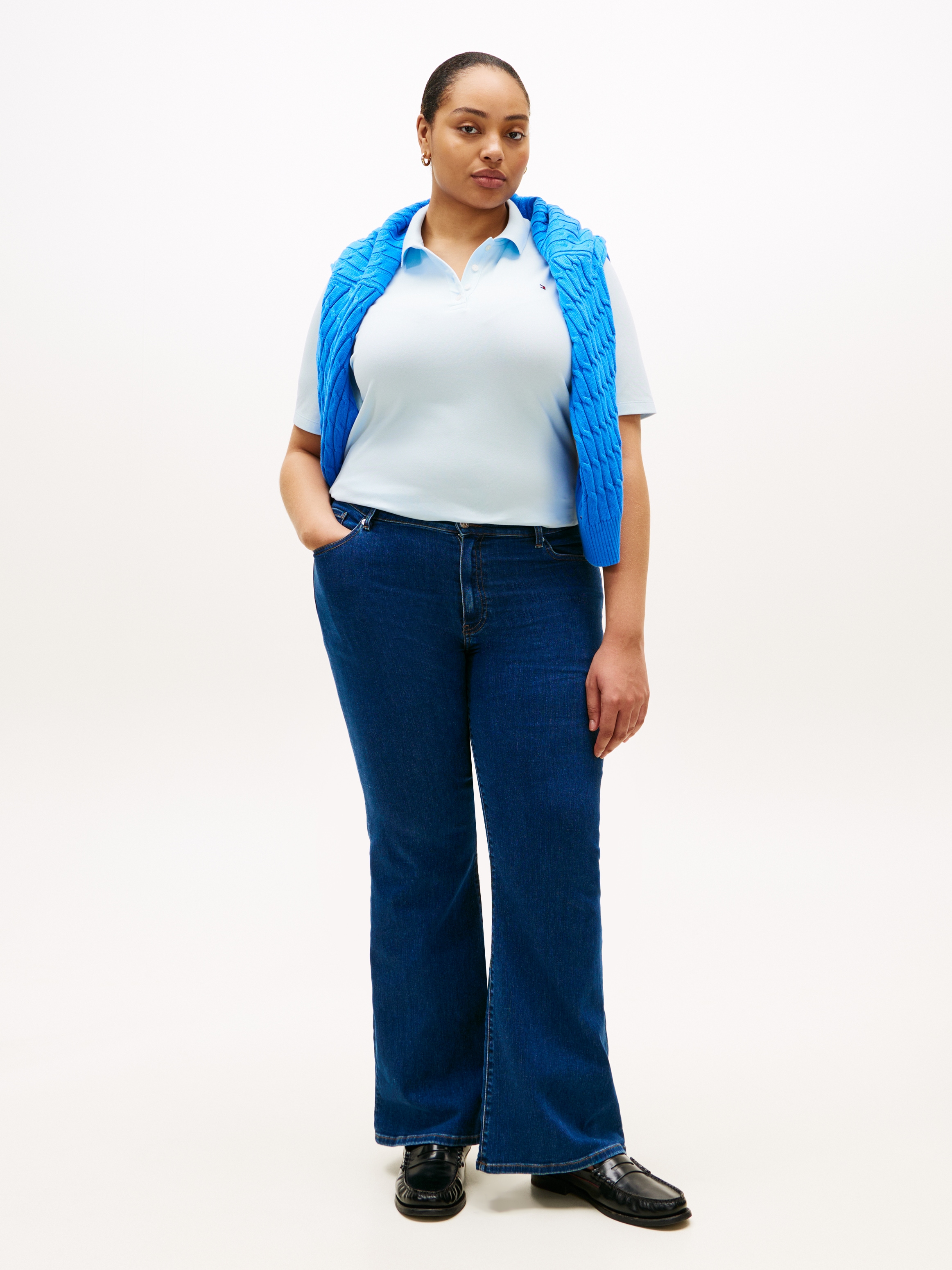 Tommy Hilfiger Curve Poloshirt »CRV 1985 REG PIQUE POLO SS« in grossen Grössen, aus Pique Qualität