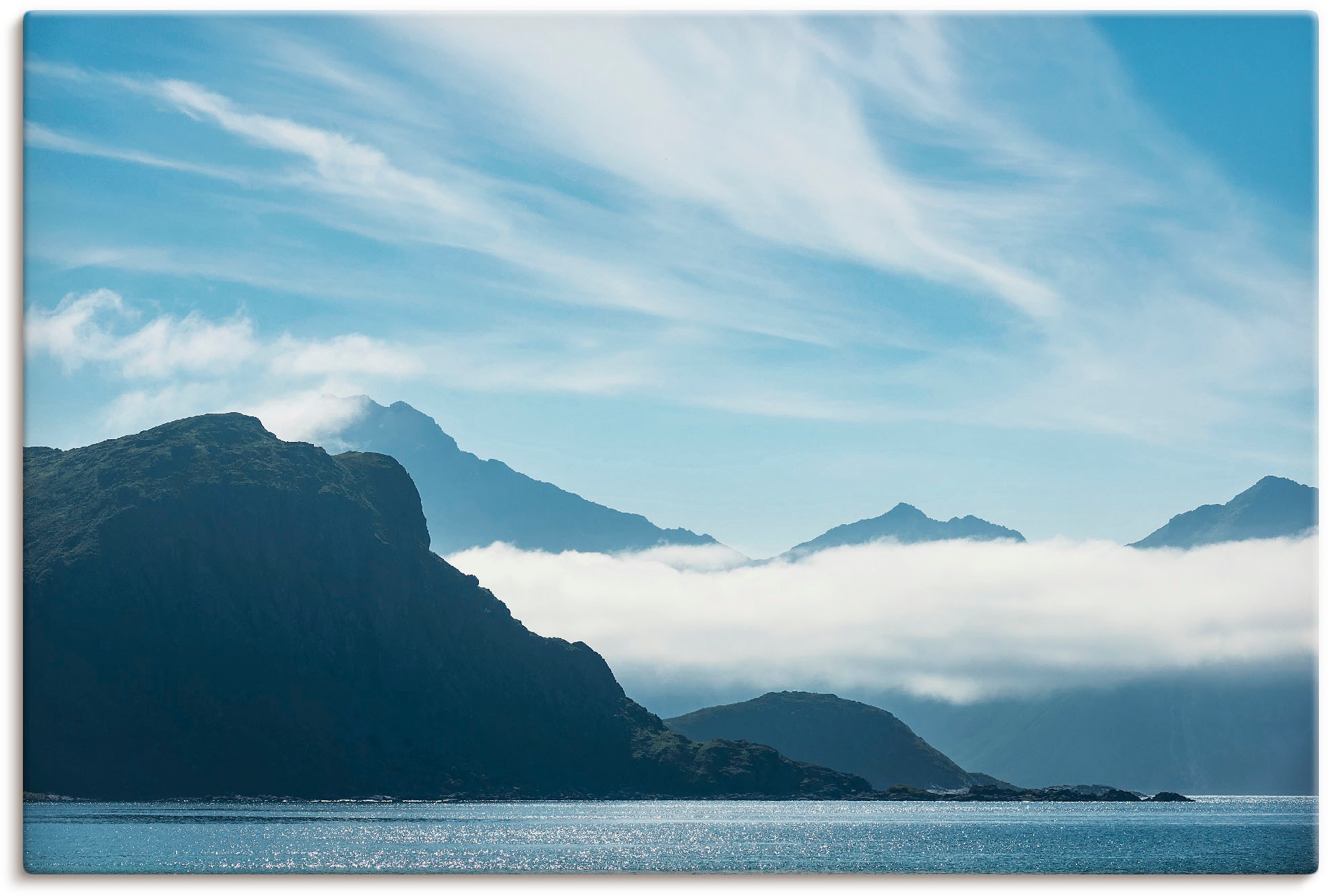 Image of Artland Leinwandbild "Haukland Beach Lofoten" Berge 1 Stk. tlg. auf Holzrahmen gespannt