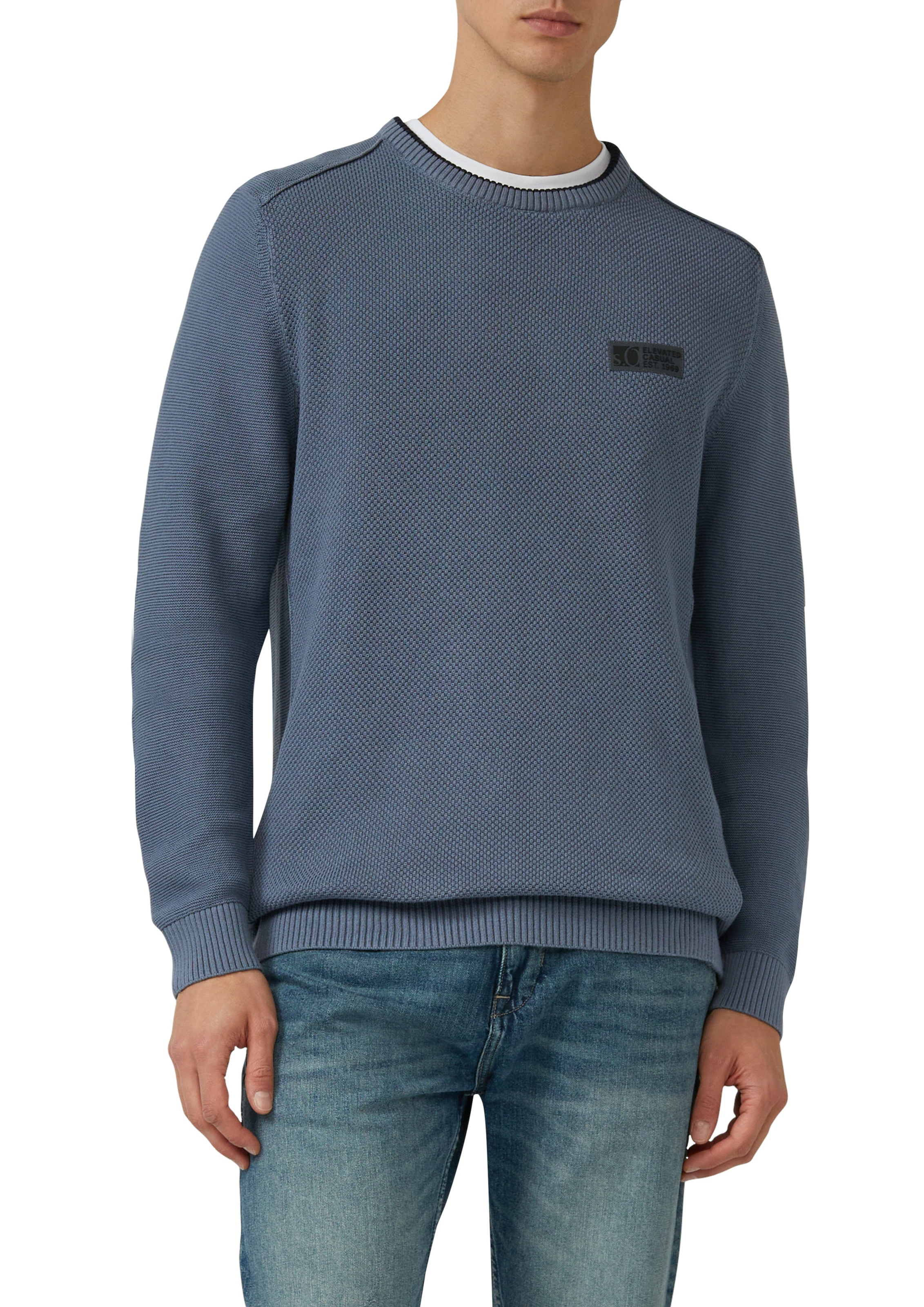 Image of s.Oliver Strickpullover aus strukturierter Qualität, mit Logo-Badge, Regular Fit