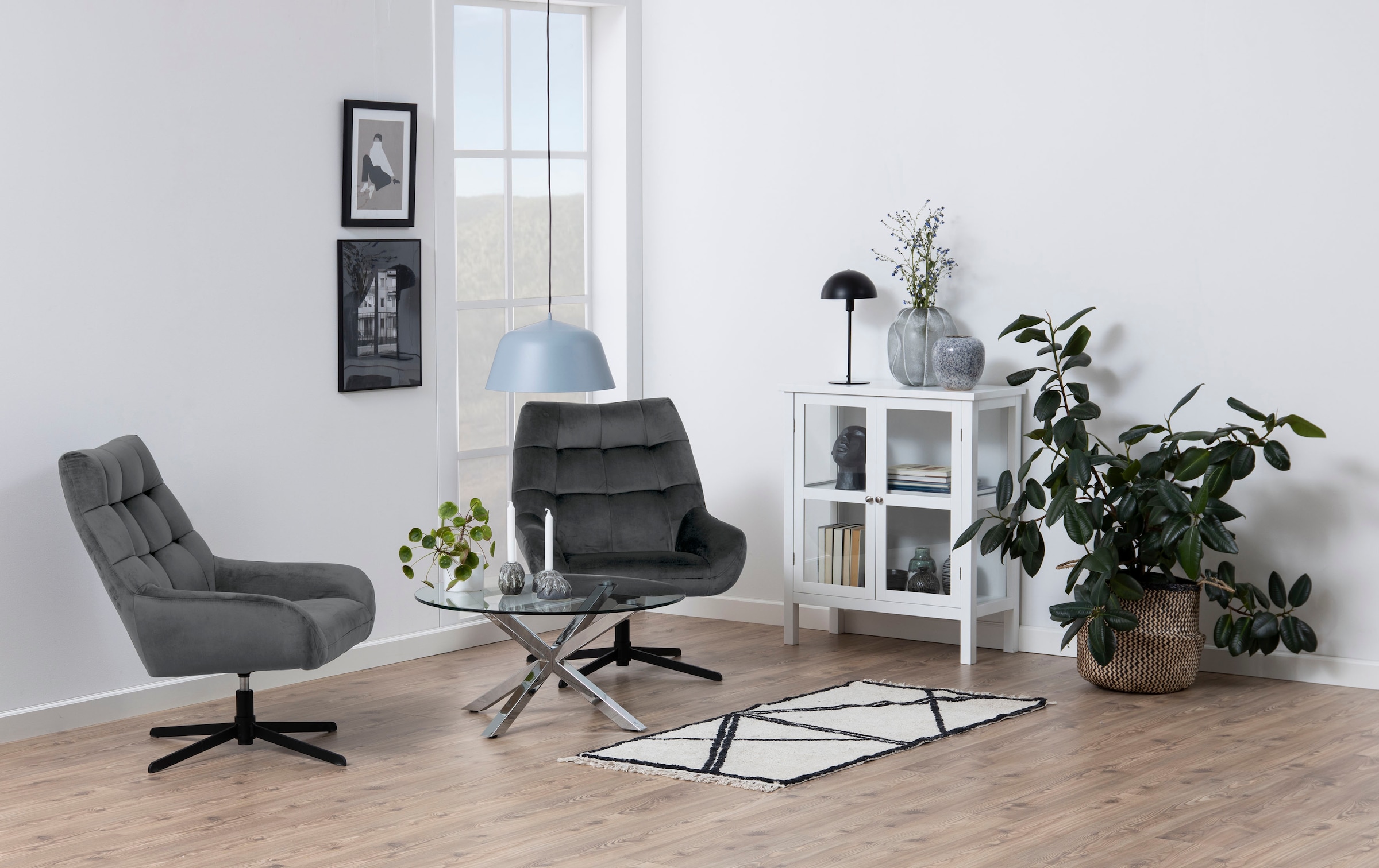 ACTONA GROUP Fauteuil pivotant »Potsdam« 1, 1 cuis tlg. fonction pivotante et coutures carrées, avec pieds en métal noir