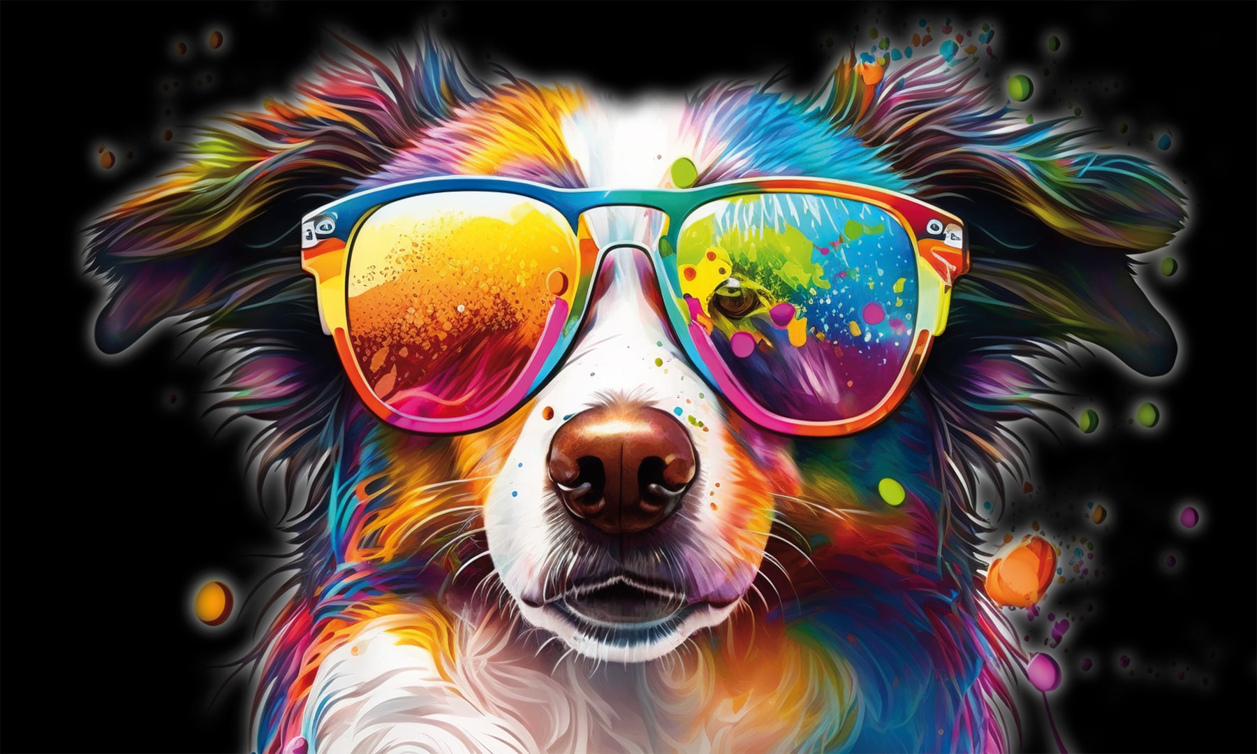 Image of Bönninghoff Leinwandbild "Wandbild BUNTER HUND XXL 90x150 cm – Leinwandbild Keilrahmen Deko" Hundebilder 1 Stk. tlg. auf Keilrahmen gespannt