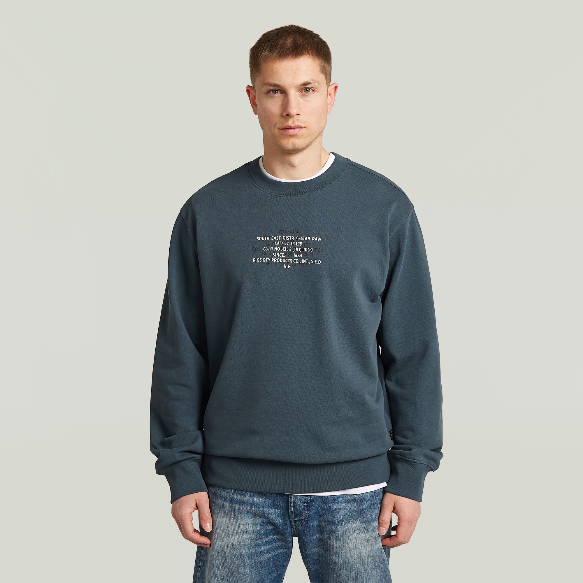 Image of G-STAR Sweatshirt "Multi Text r sw", mit Frontprint, Baumwolle