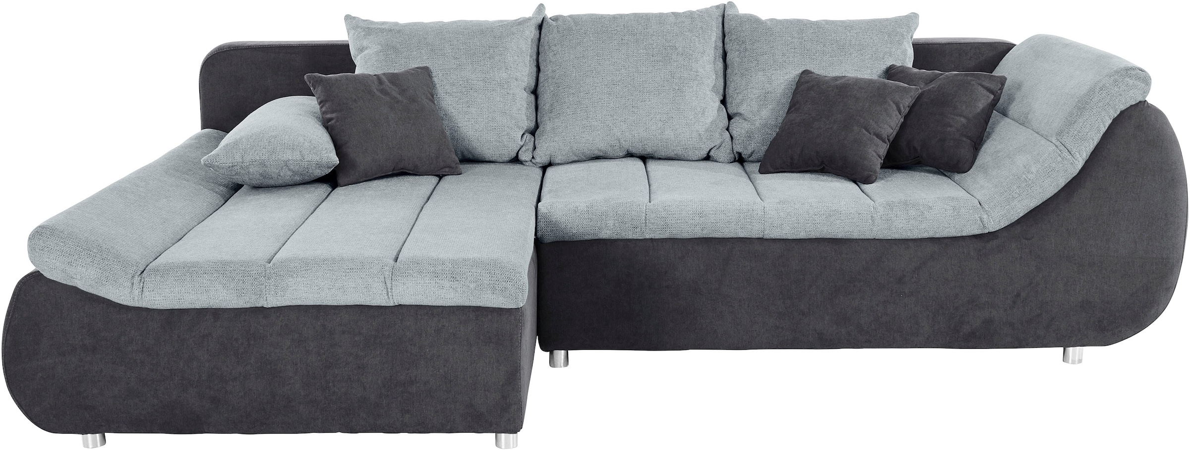 INOSIGN Ecksofa »Imola, elegant und modern, aktuelle Steppung im Sitz, bequem, L-Form« frei im Raum stellbar, wahlweise mit Bettfunktion und Bettkasten