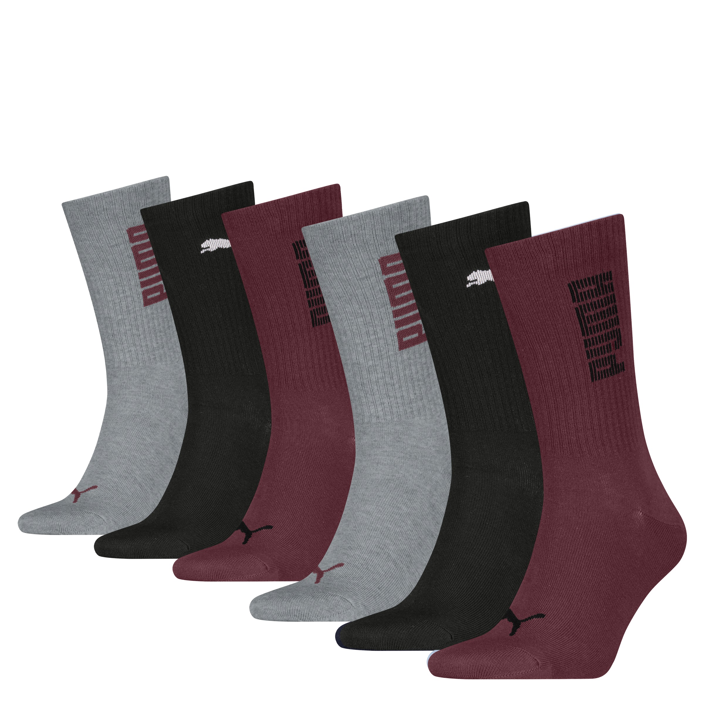 Image of PUMA Socken "UNISEX RIB LOGO CREW SOCK" 6 Paar, mit Logo- und Logoschriftzug