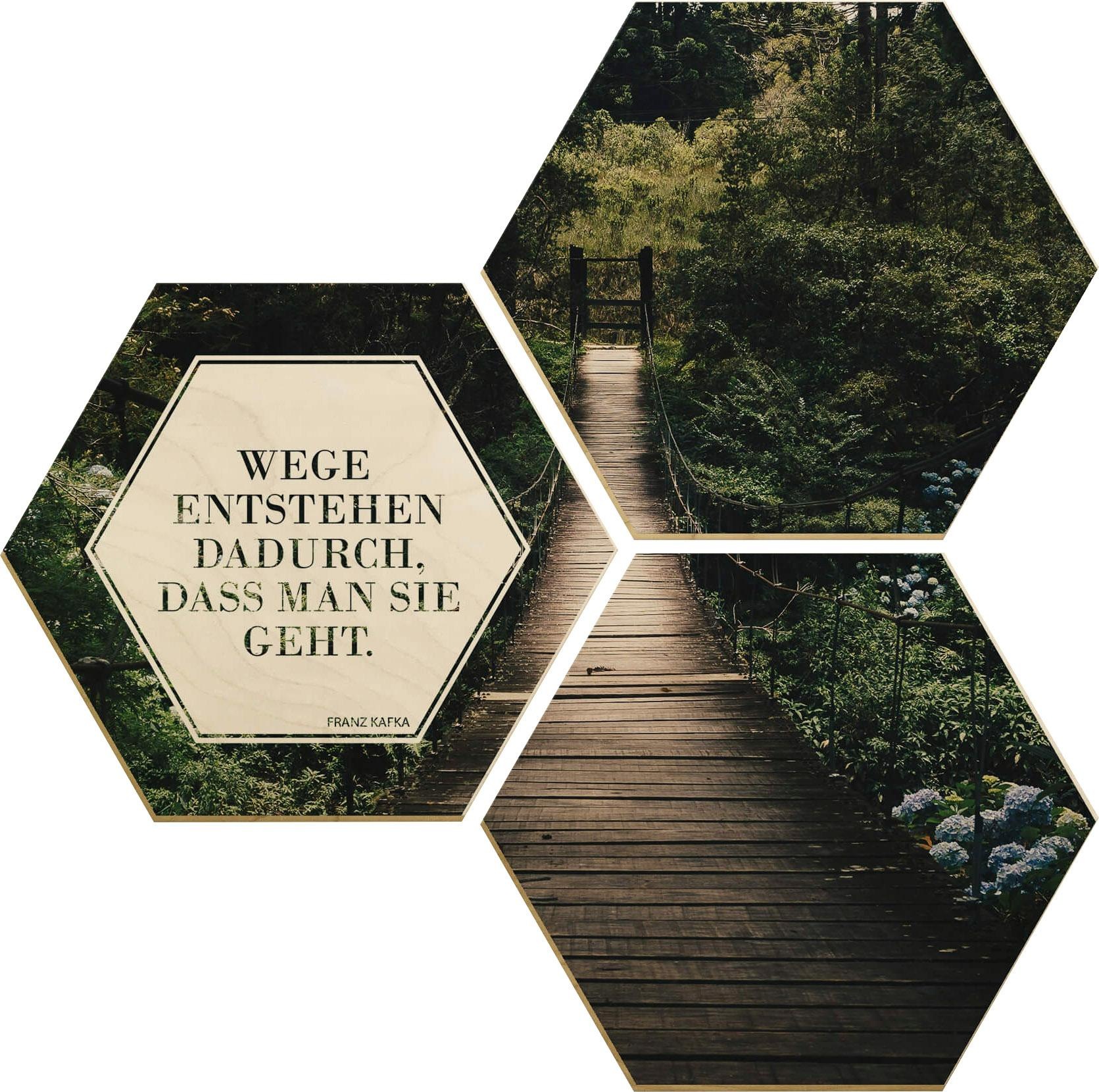 Image of Wall-Art Holzbild »Wege entstehen dadurch, dass man sie geht«, (Set) bei Ackermann Versand Schweiz