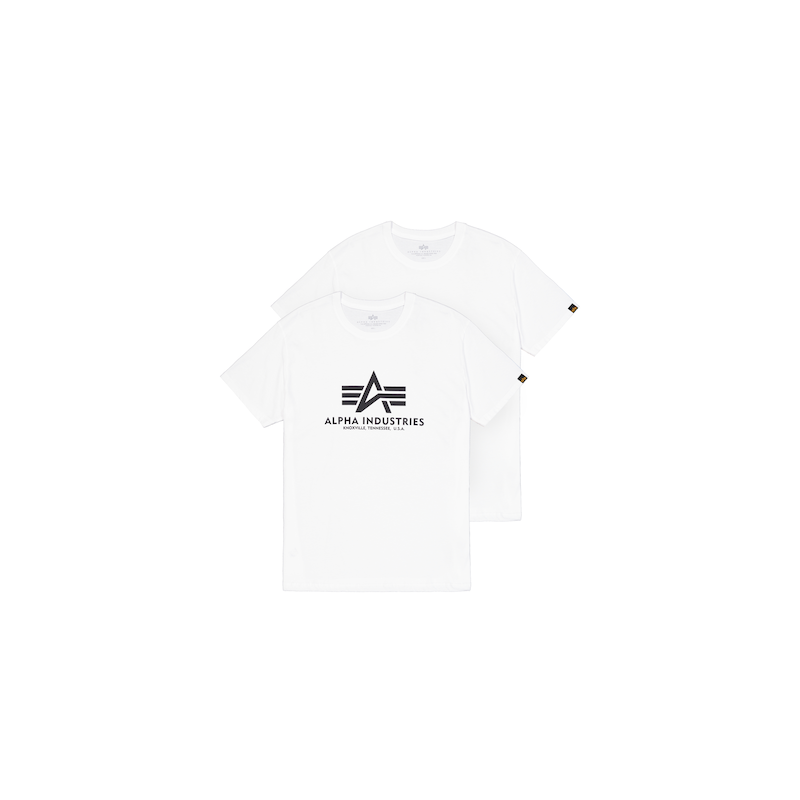 Alpha Industries , T-Shirt »Basic T-Shirt BL 2 Pack« , weiss , S , Single Jersey Stoff