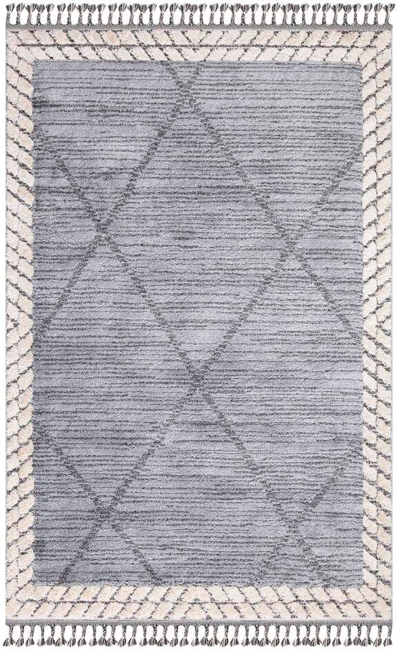 Carpet City Hochflor-Teppich »Valencia 909«, rechteckig, 20 mm Höhe, Läufer, Boho-Stil, 3D-Effekt, Relief, Hoch-Tief-Struktur, mit Fransen