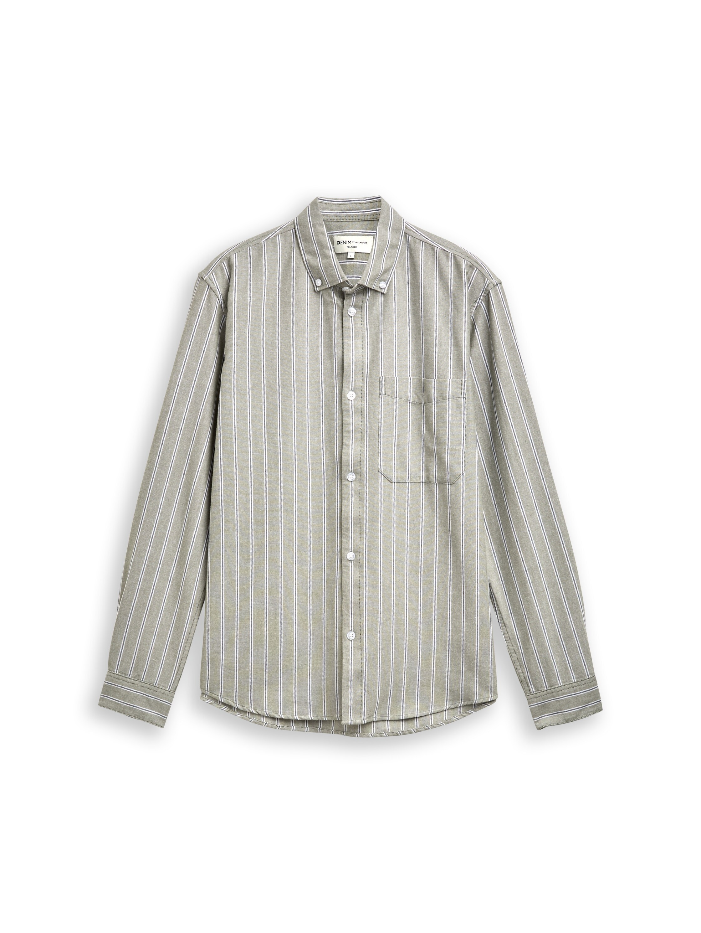 TOM TAILOR Denim Chemise à manches longues gestreift, mit Button-down-Kragen