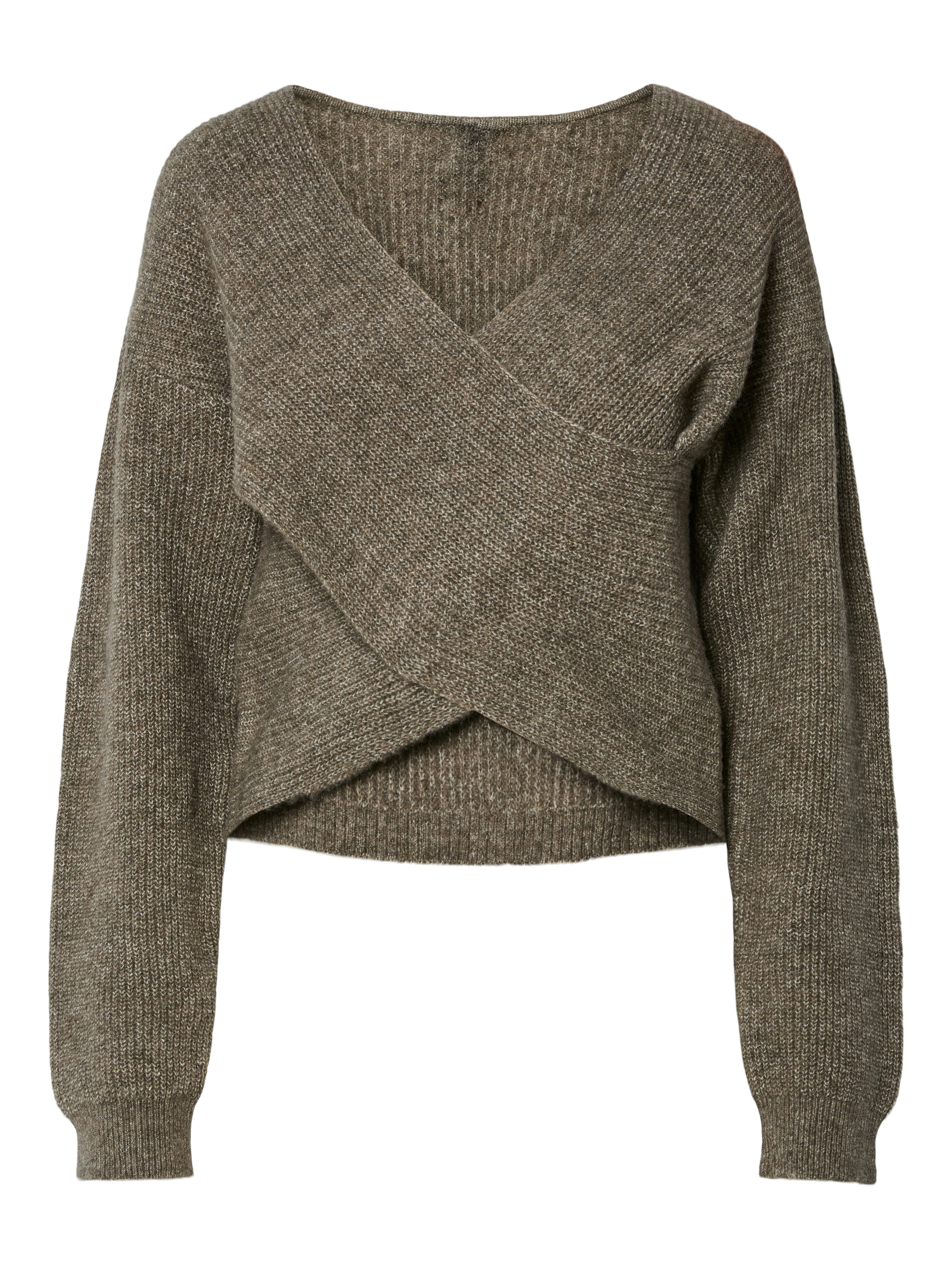 pieces Pull enveloppant »PCSILLY LS REV WRAP KNIT NOOS BC« im Wickeldesign