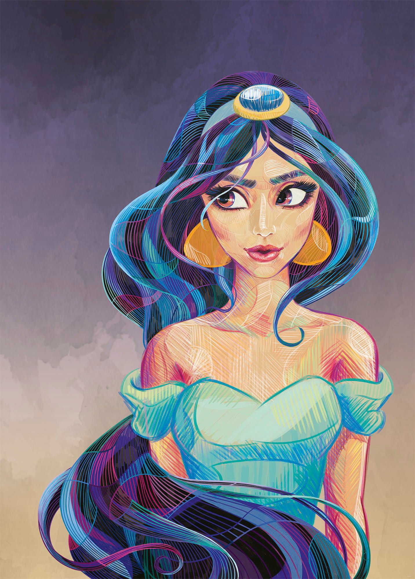 Image of Komar Fototapete »Fascinating Jasmin«, bedruckt-Comic-Retro-mehrfarbig, BxH: 200x280 cm bei Ackermann Versand Schweiz