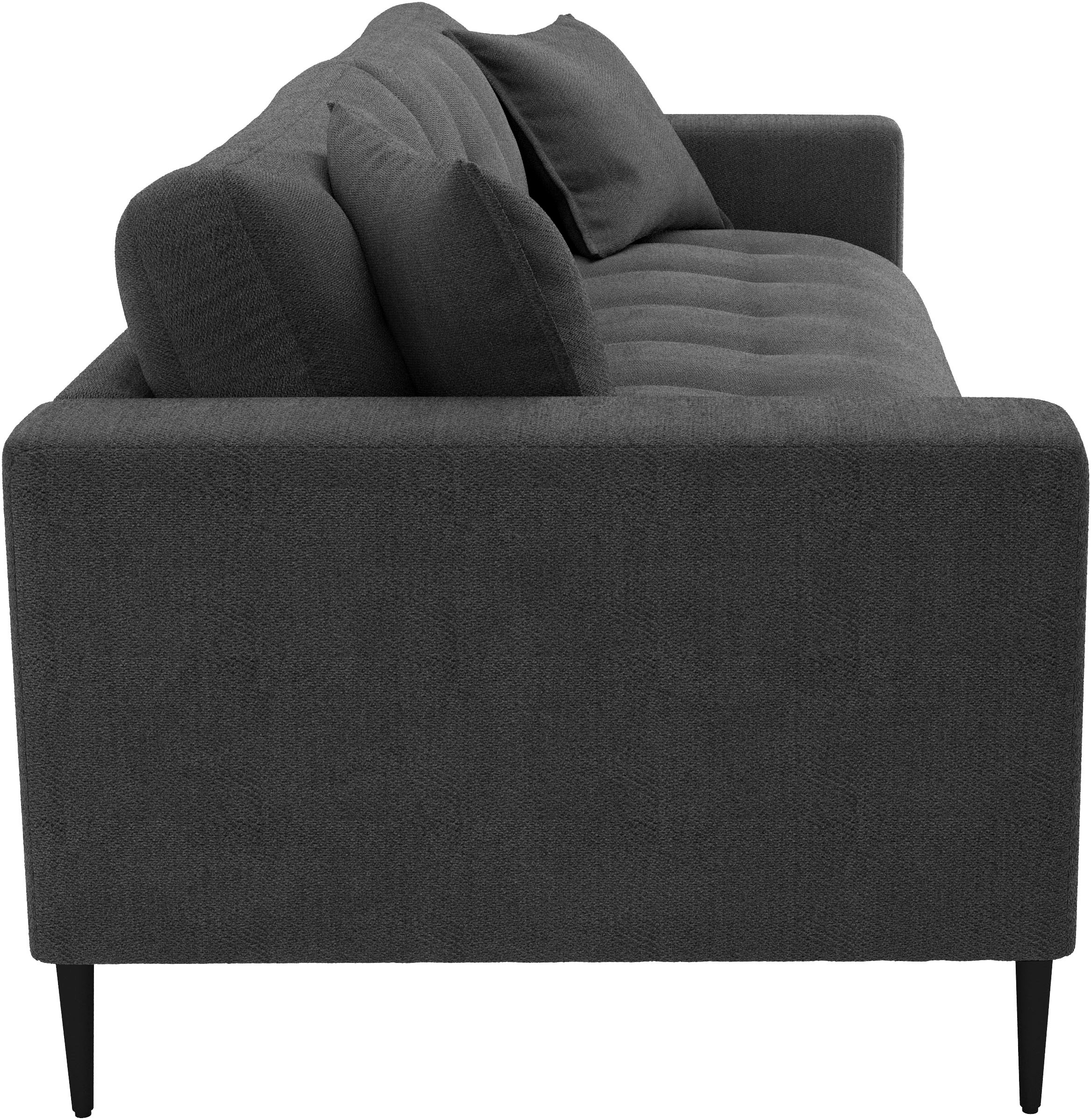 Trends by HG 3-places »Leo, Sofa / Couch mit bequemer Polsterung & Zierkissen« Sofa mit mittelfesten Sitzkomfort, edle Steppung & Metallfüsse