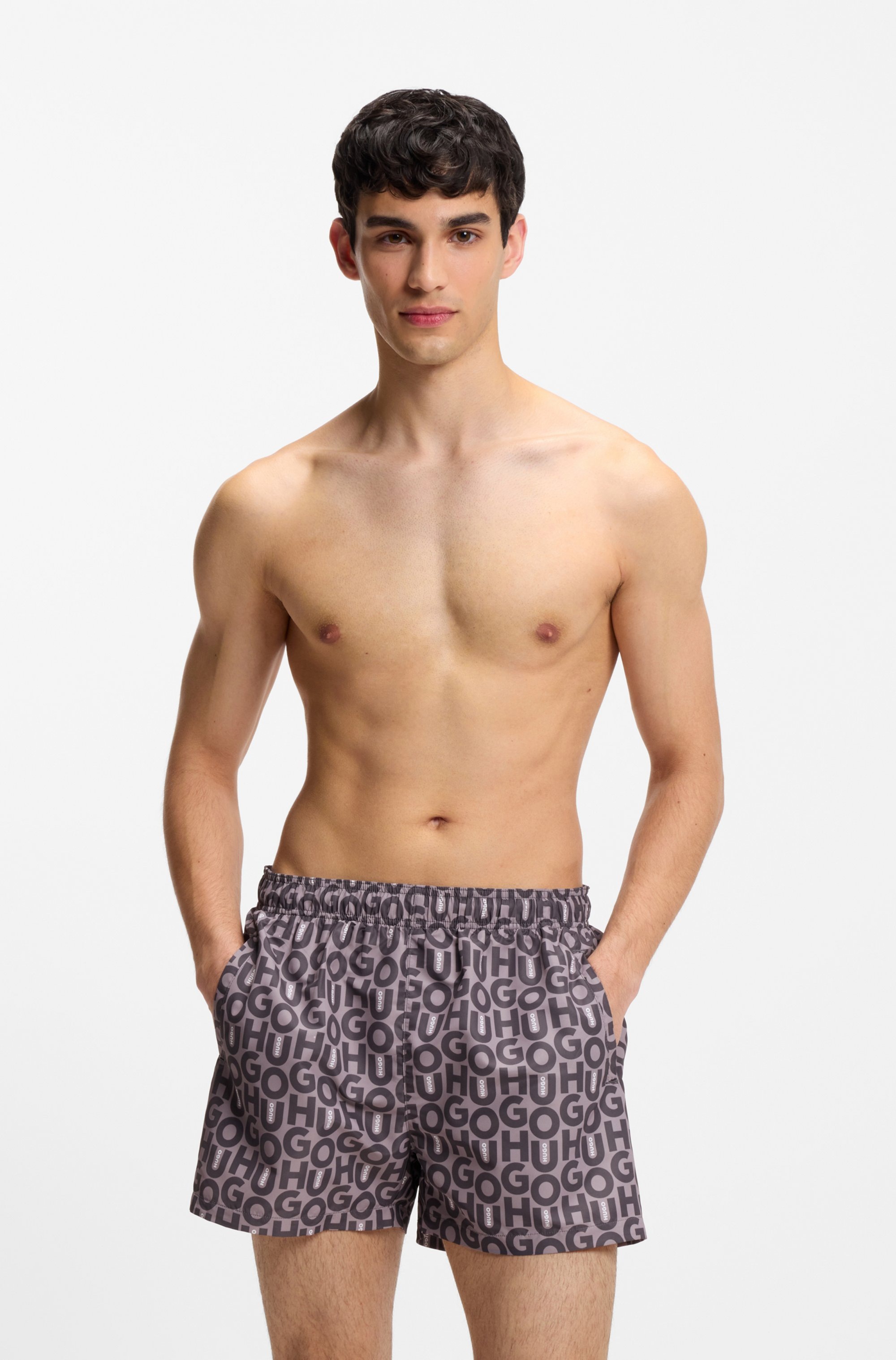 Image of HUGO Underwear Badeshorts "NALU" elastischer Bund, Allover Print