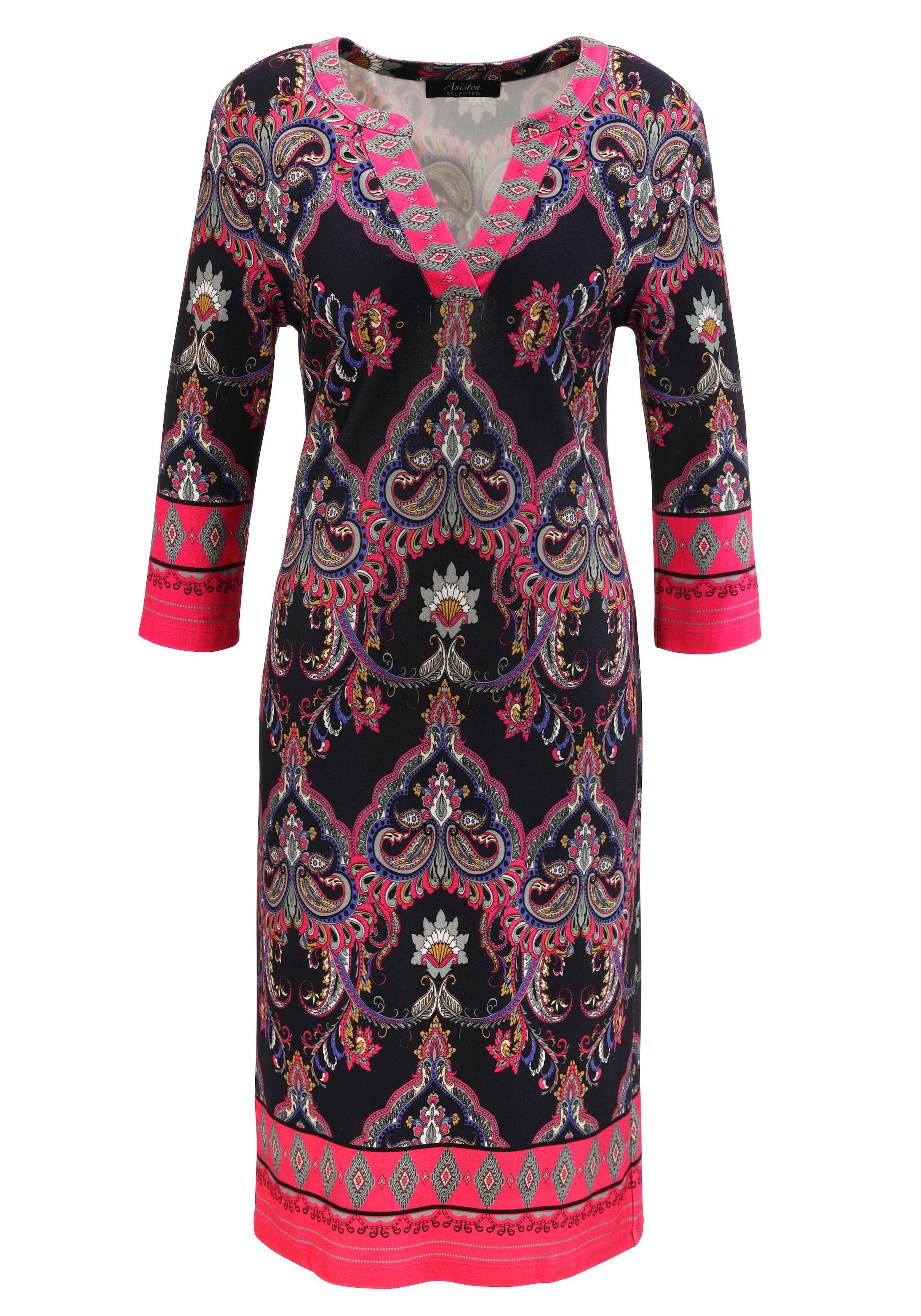 Aniston SELECTED Jerseykleid, mit Ornamenten- und Rankendruck Allover