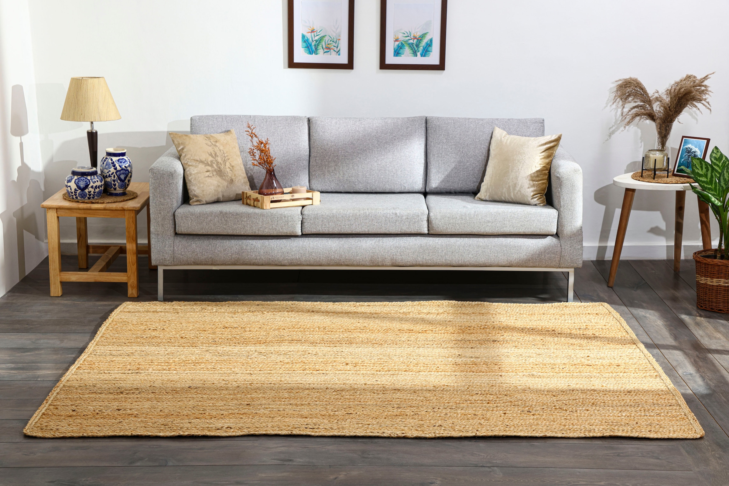 Myflair Möbel & Accessoires Teppich »Lola«, rechteckig, 10 mm Höhe, Juteteppich, Wendeteppich, handgeflochten, 100% Naturfaser, Boho-Style