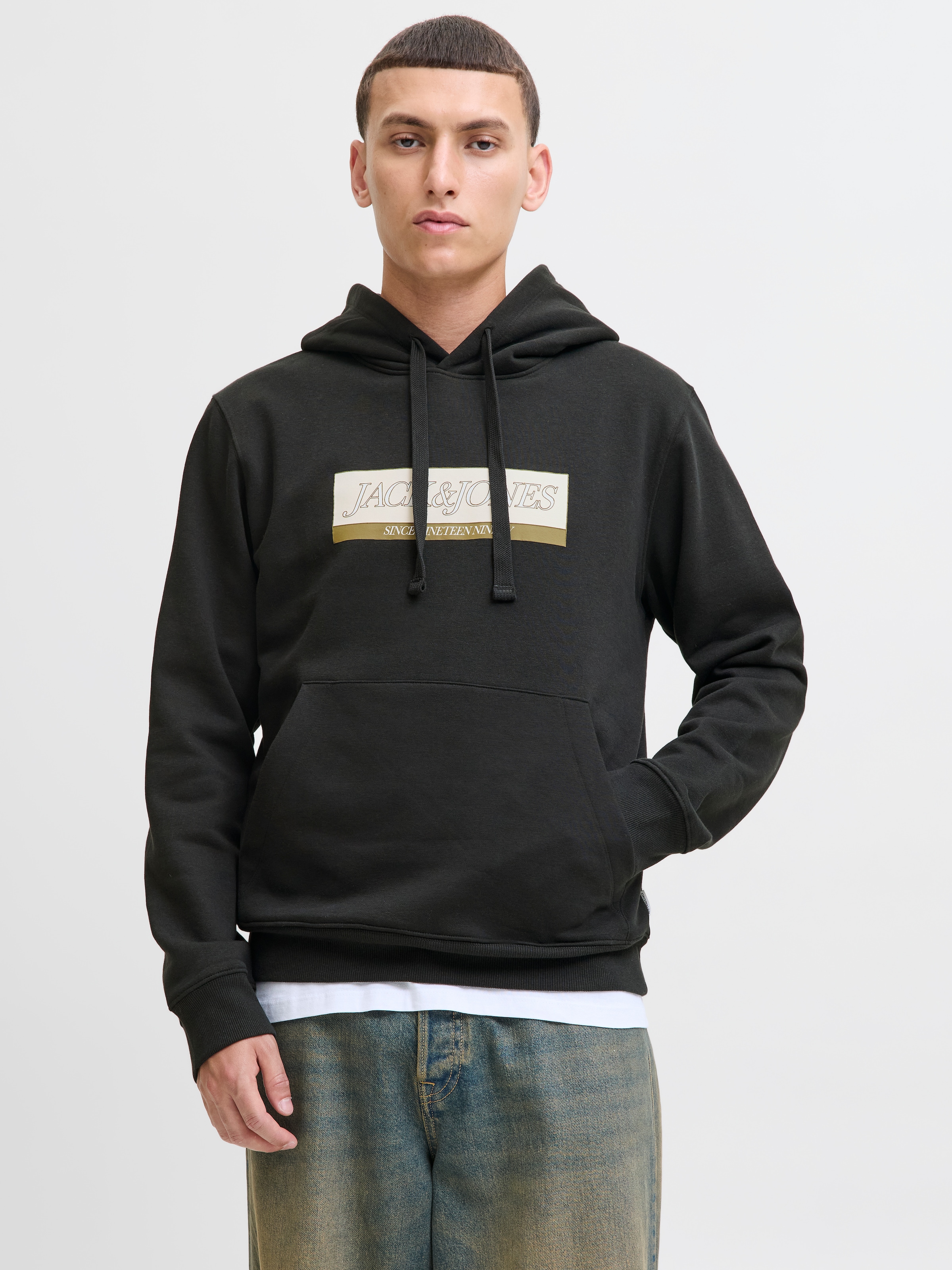 Jack & Jones Sweat à capuche »JORINWOOD BLOCK BRANDING SWEAT HOOD«
