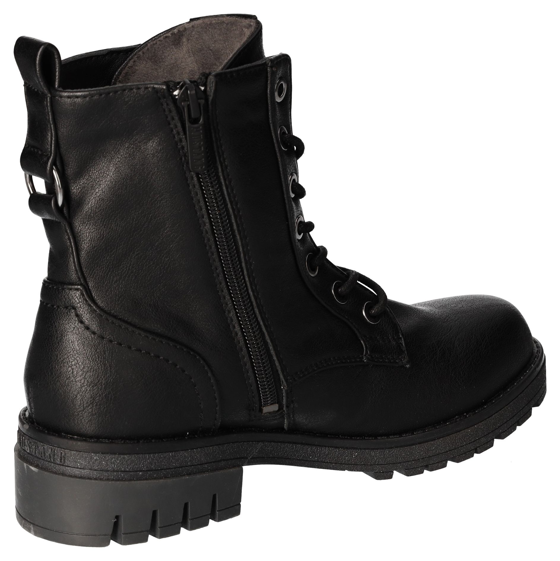 Mustang Shoes Schnürboots, Schnürstiefelette, Blockabsatz, mit Reissverschluss