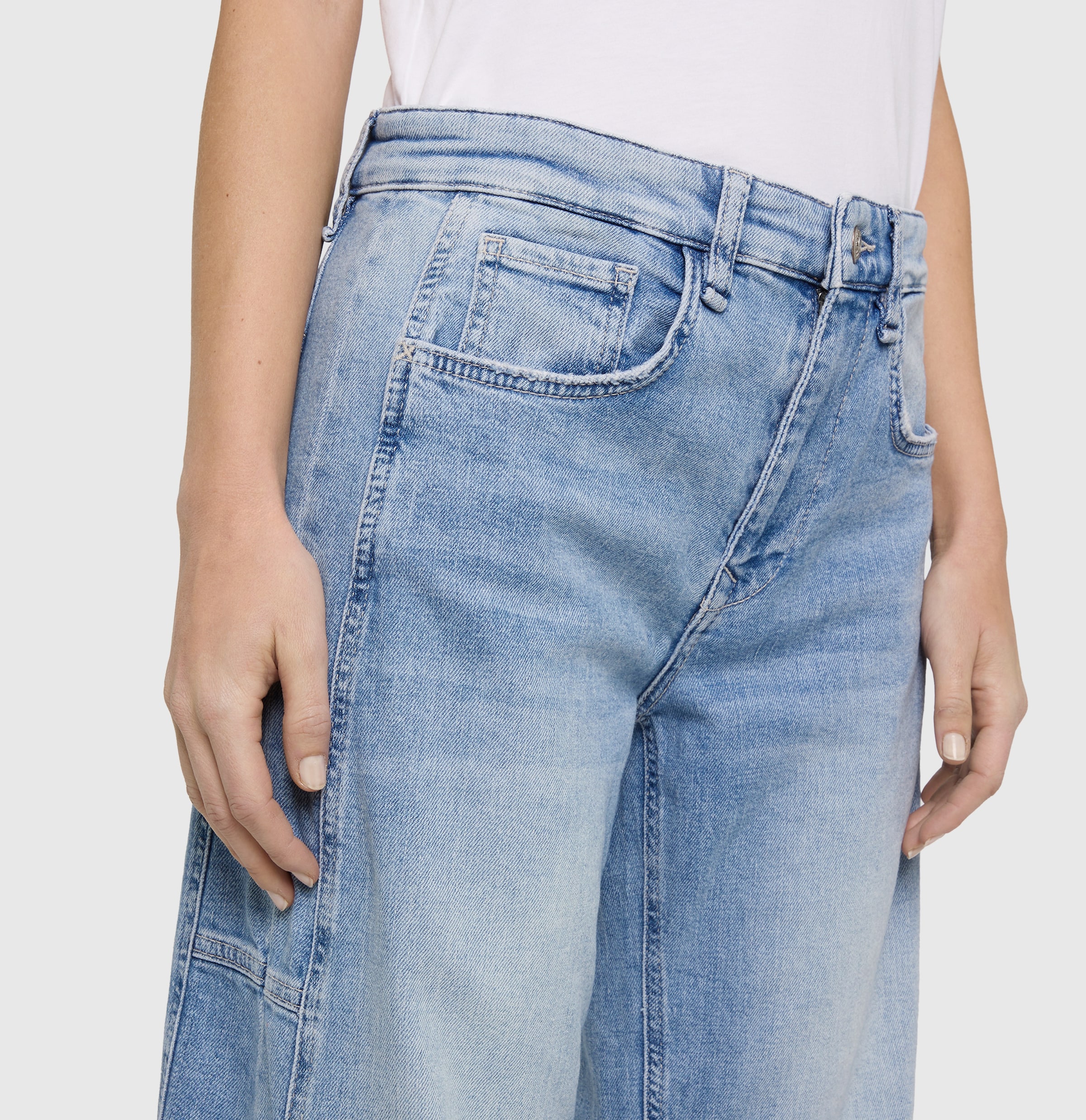 MAC Jeans à 5 poches »OHIO Barrel« Barrel Fit, Naht-Detail auf Kniehöhe