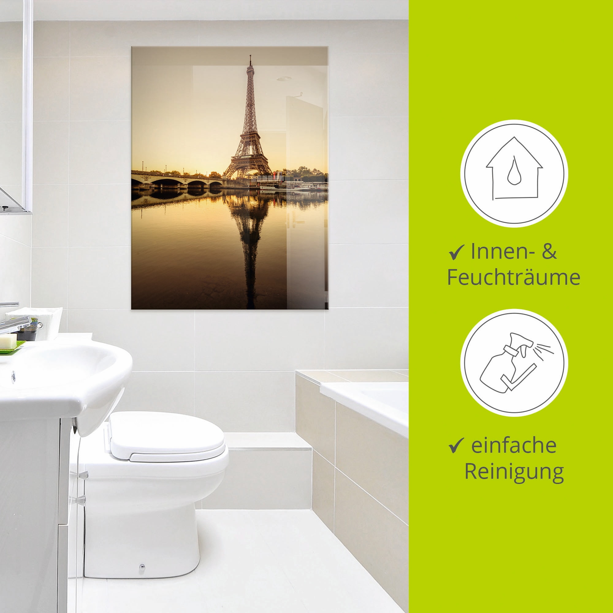 Artland Glasbild »Paris Eiffelturm V« Gebäude 1 Stk. tlg. in verschiedenen Grössen