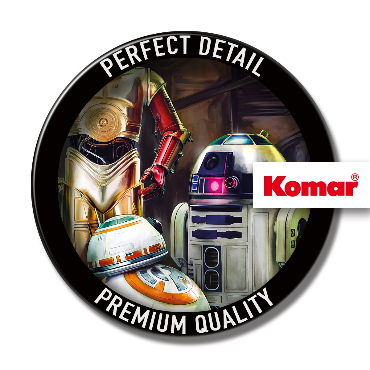 Komar Fototapete »STAR WARS Three Droids - Grösse 184 x 254 cm«, bedruckt, Wohnzimmer, Schlafzimmer