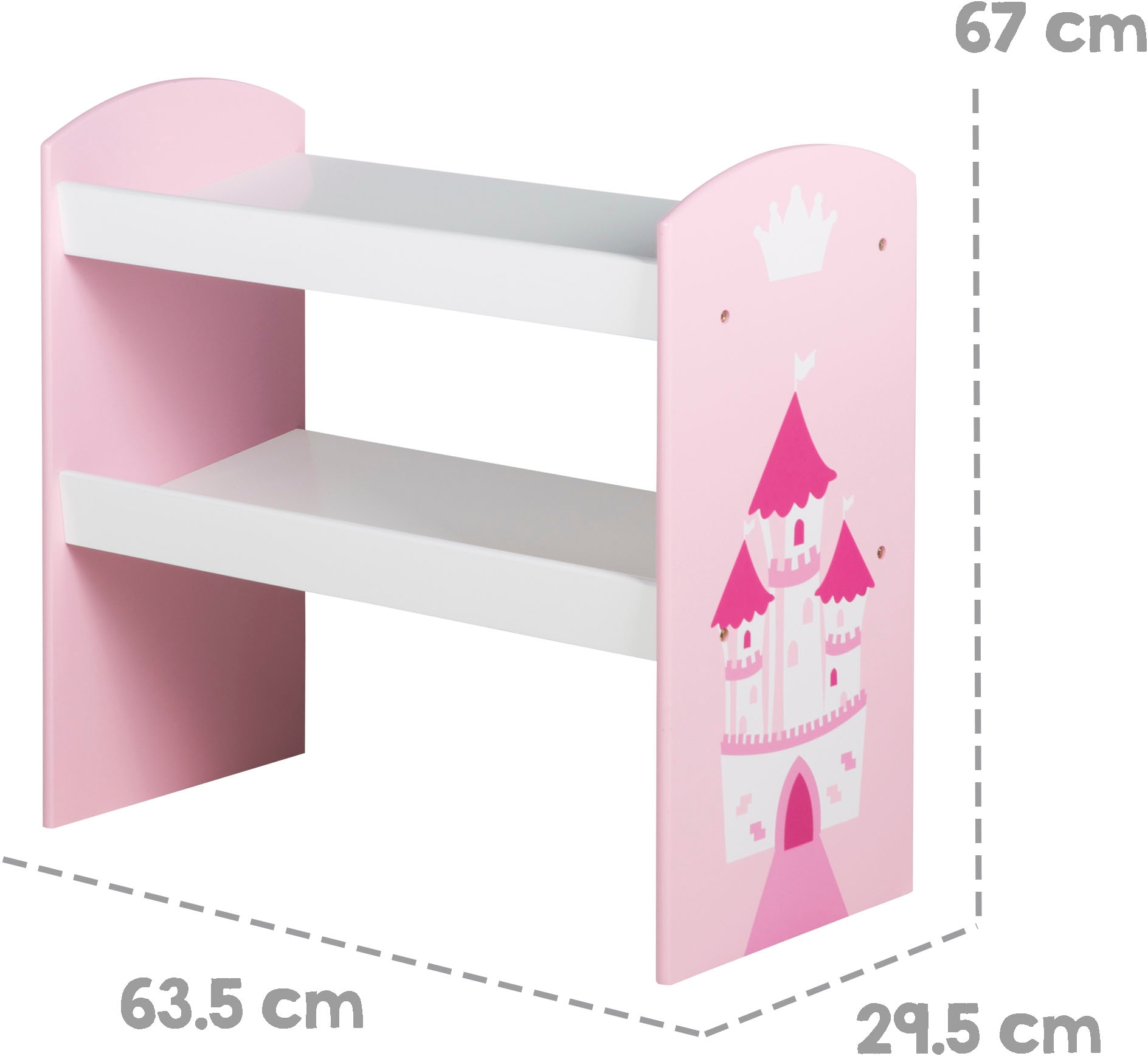 roba® Kinderregal »Krone, rosa/pink«, inklusive 5 Stoffboxen in 2 Grössen