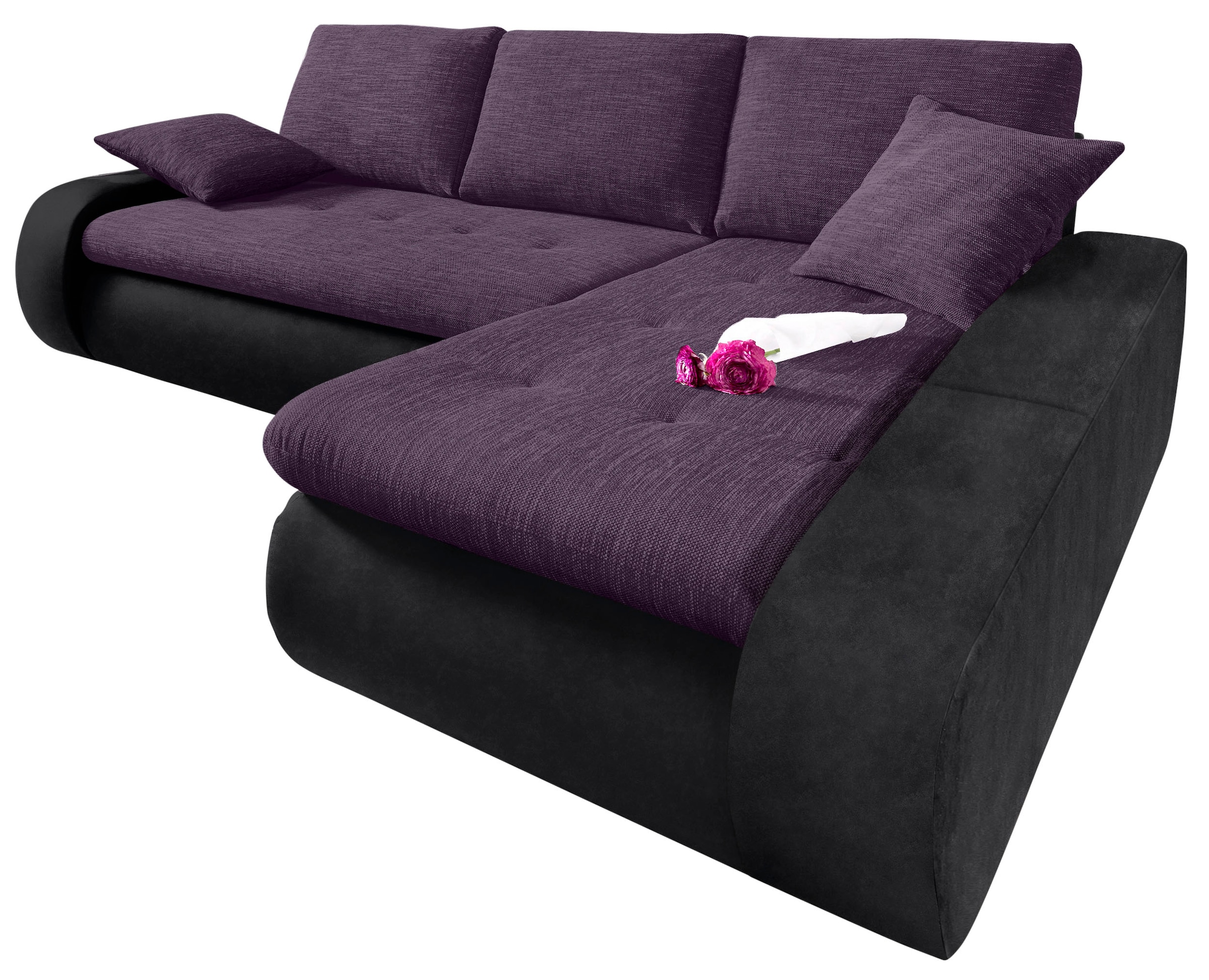 TRENDMANUFAKTUR Ecksofa »Indie, modern und bequem, Materialmix, L-Form«, wahlweise XL oder XXL
