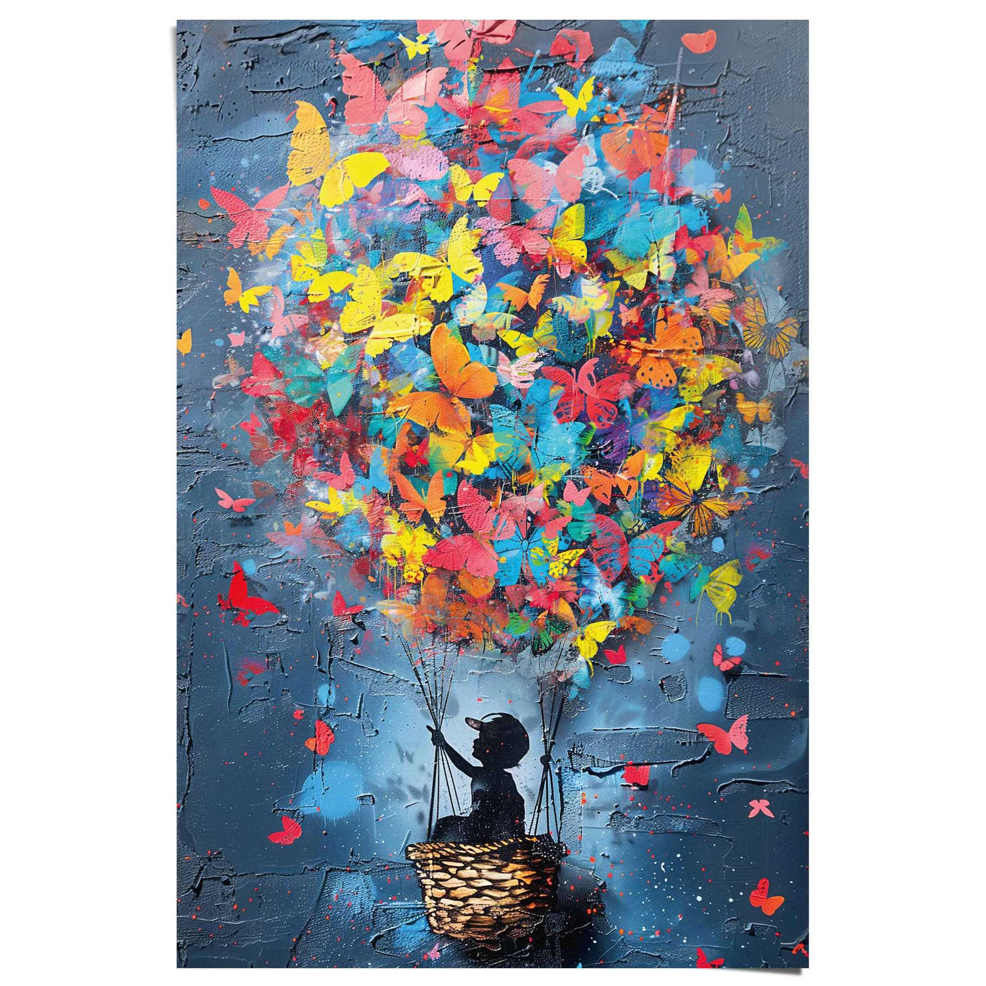 Image of Reinders Poster "Balloon Kid" Wohnzimmer - Mehrfarbig - 150 gr. Papier - Street Art - 61x91,5 cm
