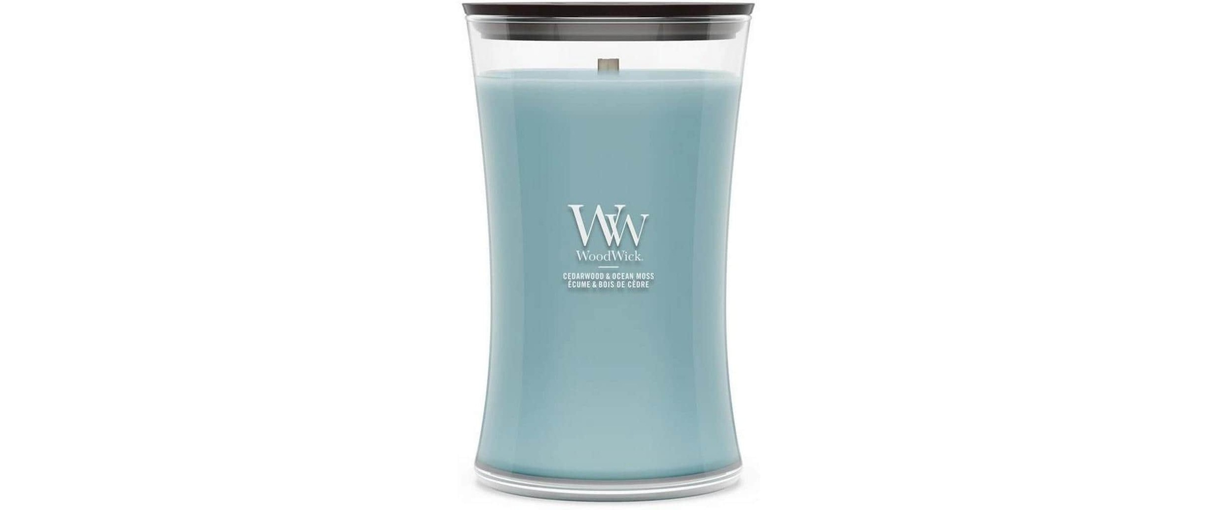 Woodwick Duftkerze "Cedarwood & Ocean Moss Large Jar"