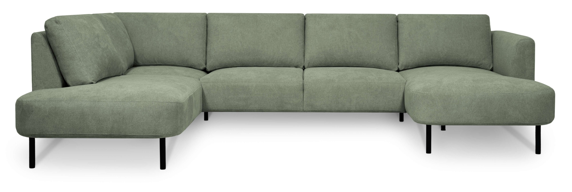 Places of Style Wohnlandschaft »Cesola«, in weichem Chenille-Stoff, Breite 327 cm, mit schwarzen Metallfüssen