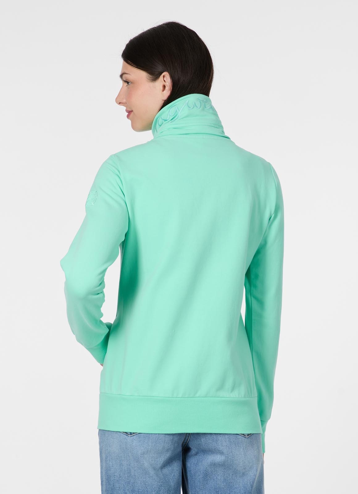 Ragwear Veste sweat »RONETTE B« Dünne Baumwollmischung mit Marken-Stickerei am Kragen
