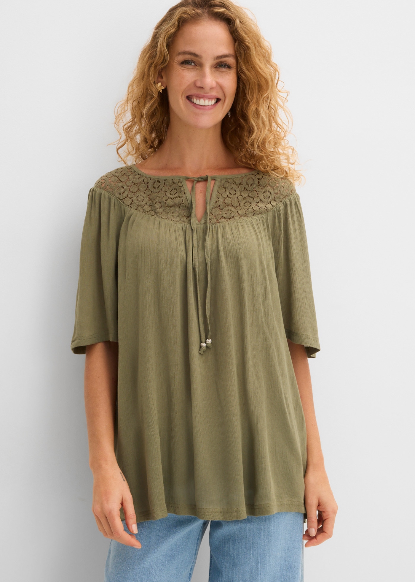 Image of bonprix Tunika lockerer Schnitt, Oversize-Passform, Halbarm-Design, aus Viskose