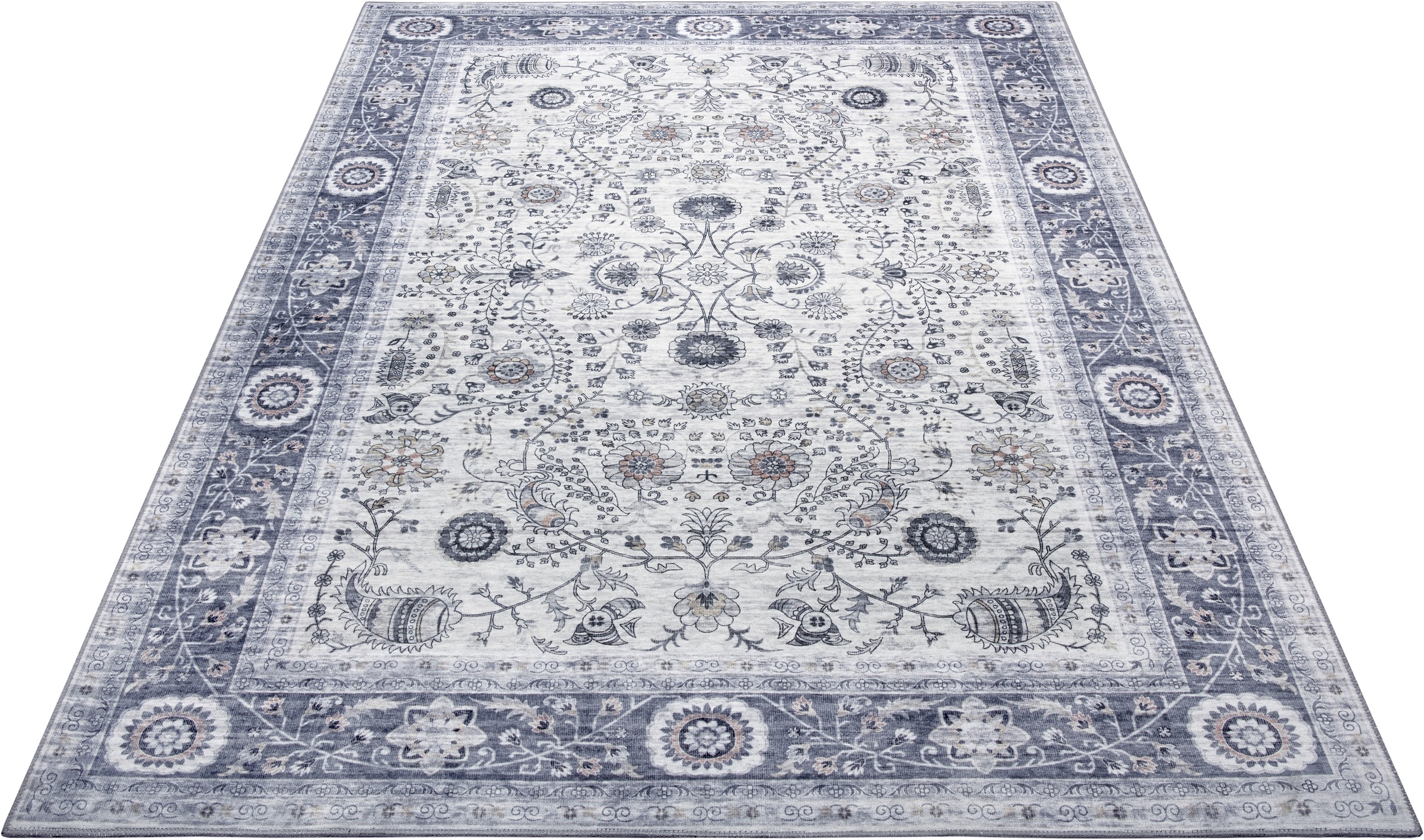 Image of ELLE DECORATION Designteppich »Keshan Naz«, rechteckig, 7 mm Höhe, Orient Optik, Vintage Design, Wohnzimmer, Schlafzimmer, Robust, Pflegeleicht, gekettelt, kräftige Farben bei Ackermann Versand Schweiz