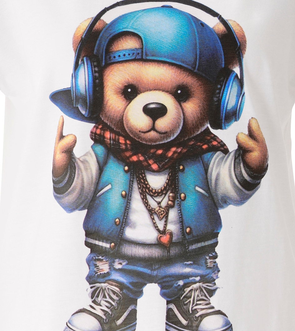 Aniston CASUAL T-Shirt mit coolem Teddybär Frontdruck - NEUE KOLLEKTION