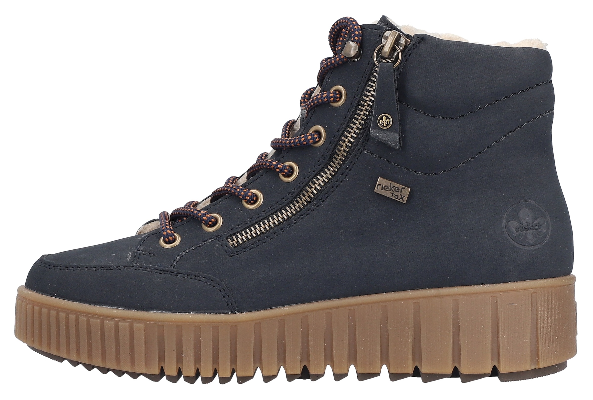 Rieker Bottes d'hiver  bottine à plateau, boots à lacets avec doublure chaude et équipement TEX