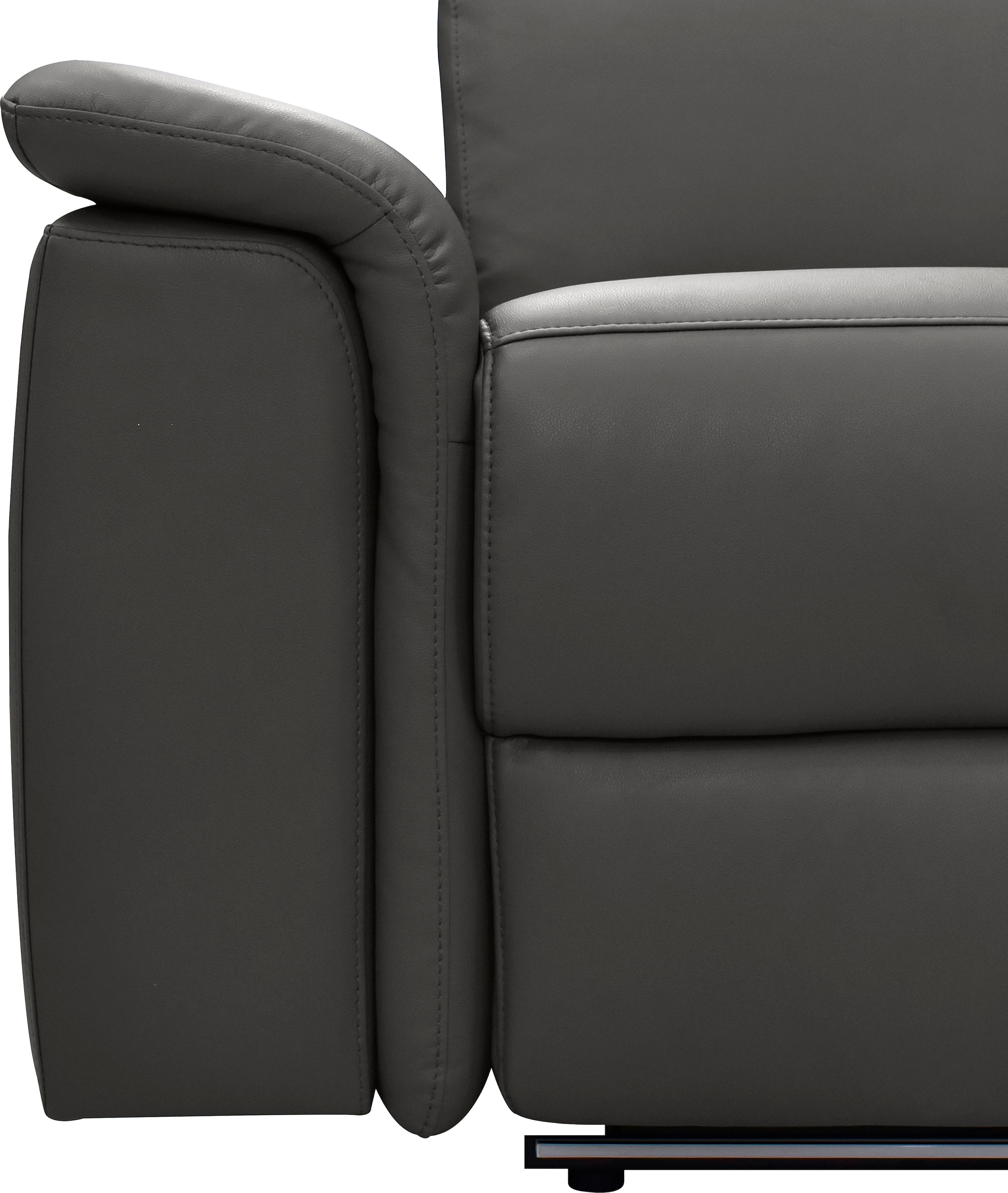 Home affaire 2-places »Pareli 172cm, manuelle u. elektr. Relaxfunktion« USB, Kopfteil-Verstellung, LED, in Echtleder, Kunstleder, Web