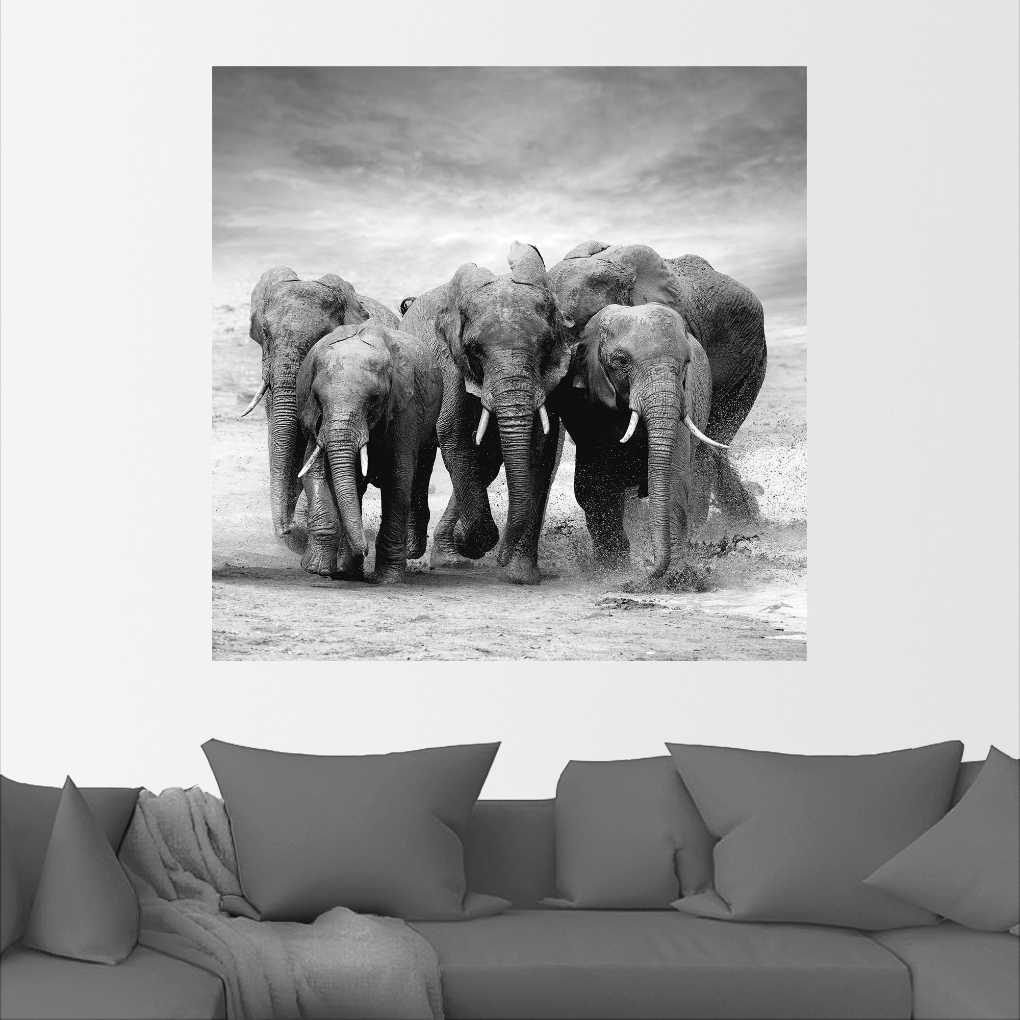 Artland Wandbild »Elefanten«, Wildtiere, (1 St.), als Leinwandbild, Poster, Wandaufkleber in verschied. Grössen