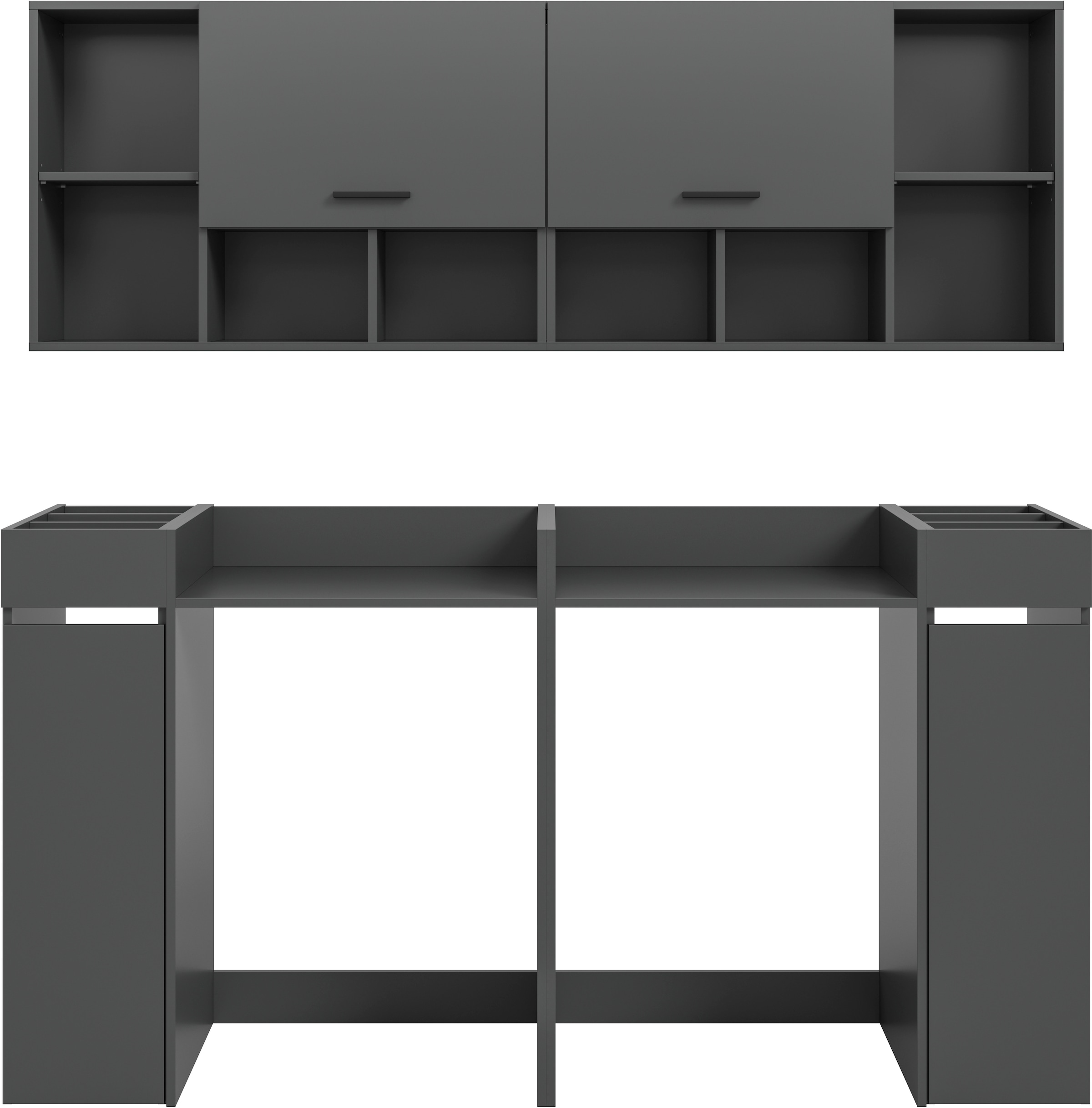 welltime Ensemble de meubles de salle de bain »FALAS, TOPSELLER!, 6-teilig, Hauswirtschaftsraum Set, Breite 190 cm« Set, 2x Waschmaschinenumbauschrank, 2x Standregal & 2x Hängeschrank, 6 cuis tlg.