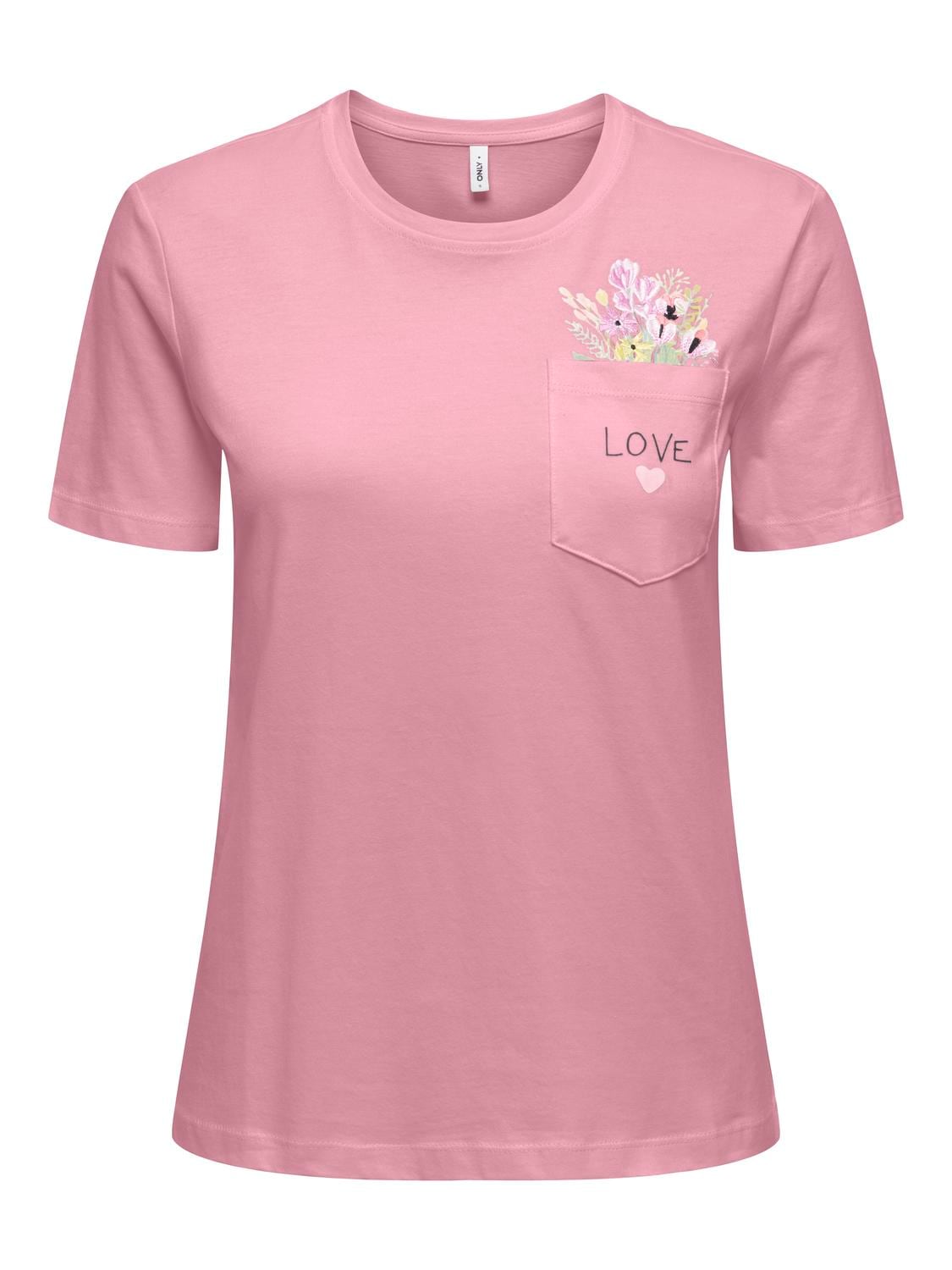 Image of ONLY Kurzarmshirt "ONLPOLLY LIFE REG S/S POCKET TOP BOX JRS" Baumwolle, regular fit, Rundhals